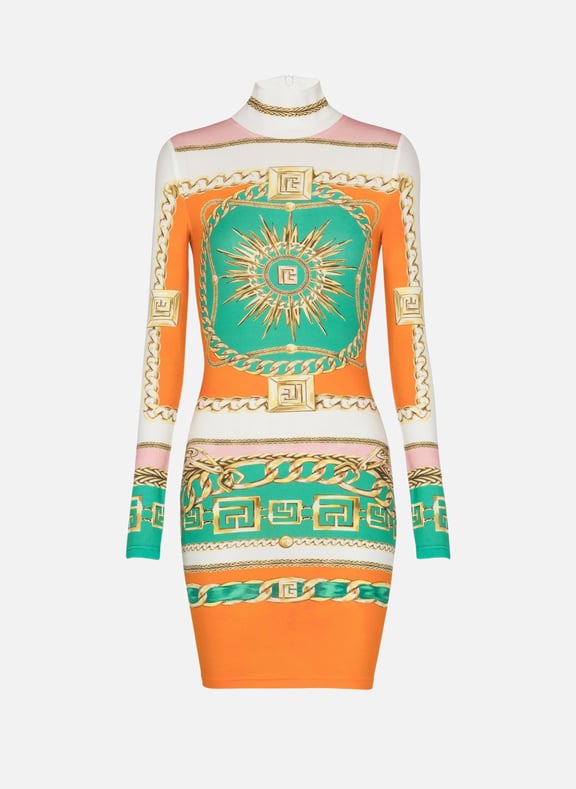 Robe bodycon courte imprimée motif balmain foulard Multicolore by BALMAIN BALMAIN Robe bodycon courte imprimée motif balmain foulard Multicolore