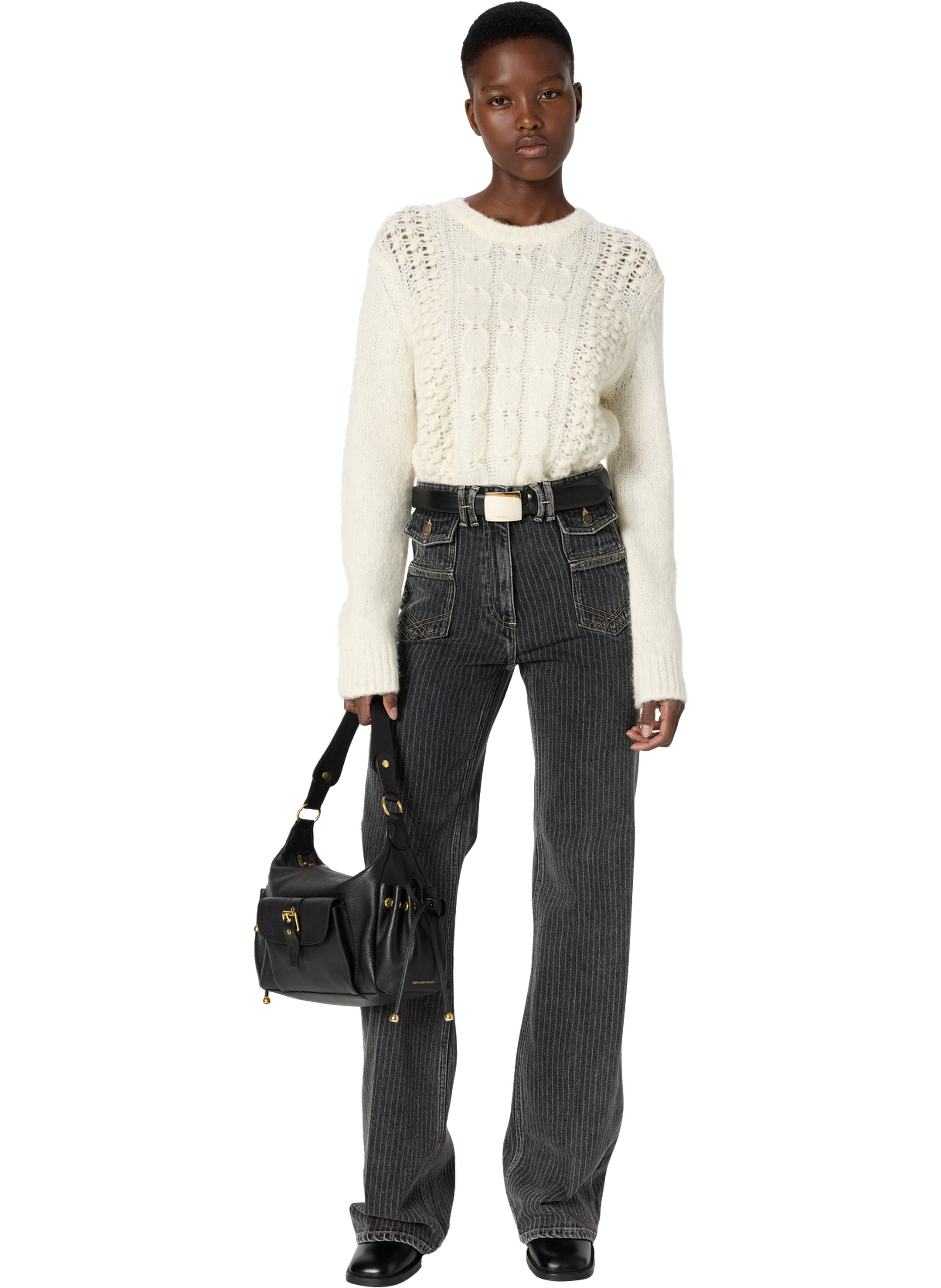 Jean flare à rayures - anna GERARD DAREL Gris