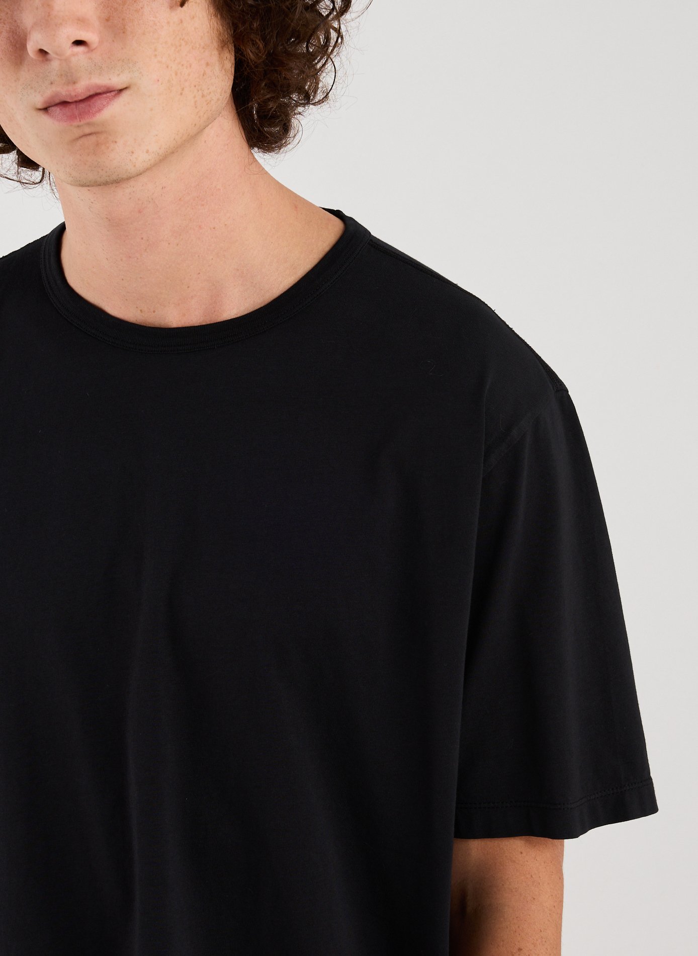 Straight-fit cotton T-shirt Black