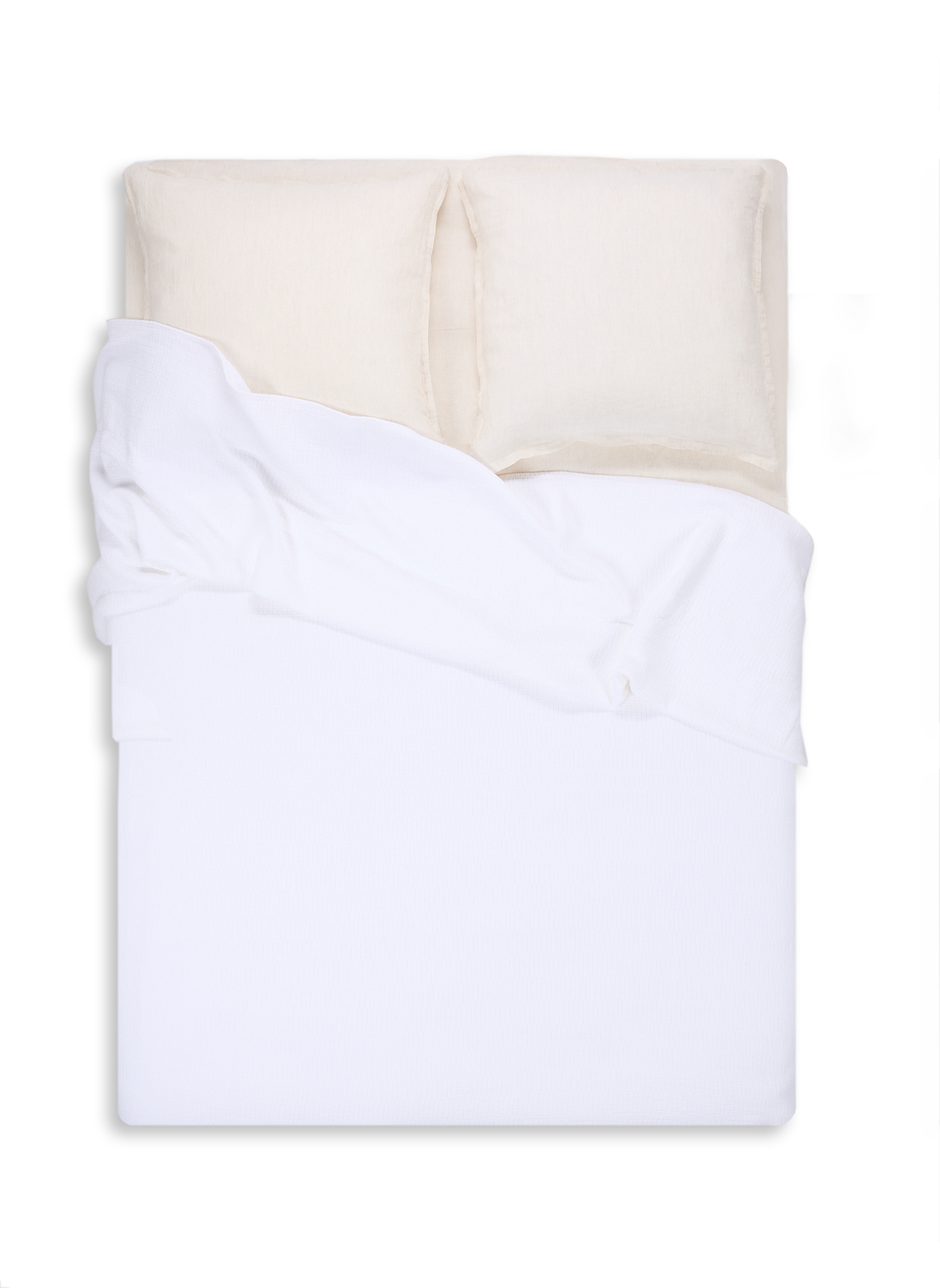 Couvre-lit piquée lavée en coton AU PRINTEMPS PARIS Blanc