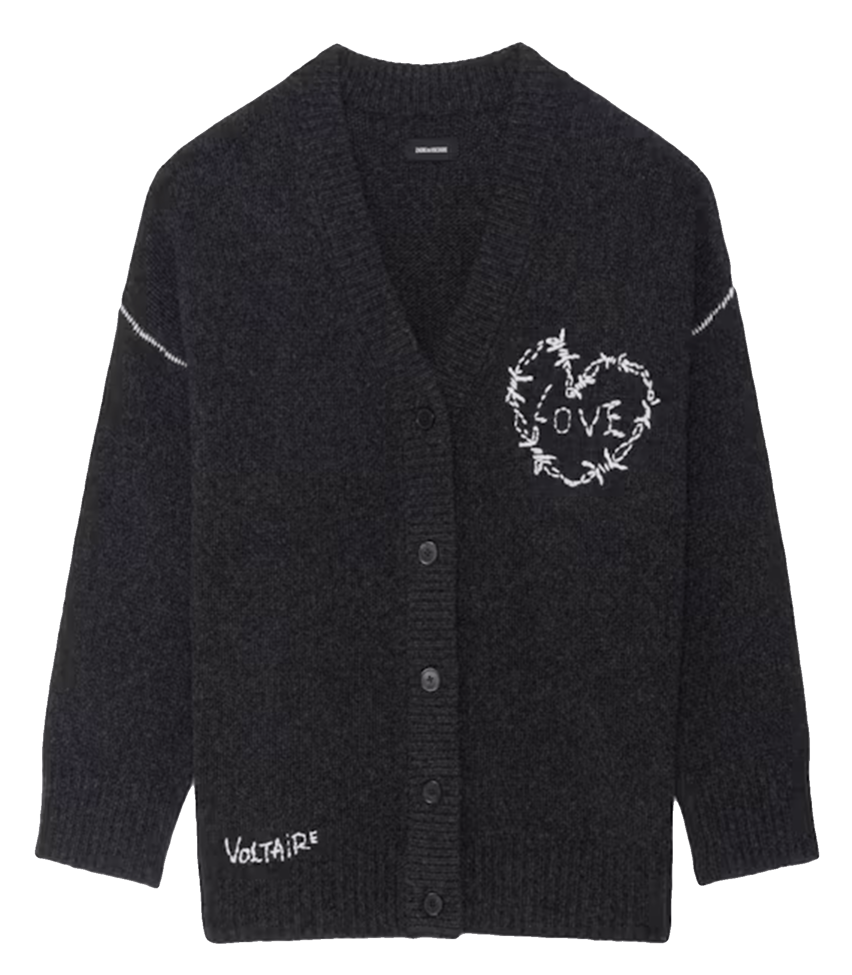 Cardigan droit en laine arpa ZADIG&VOLTAIRE Gris