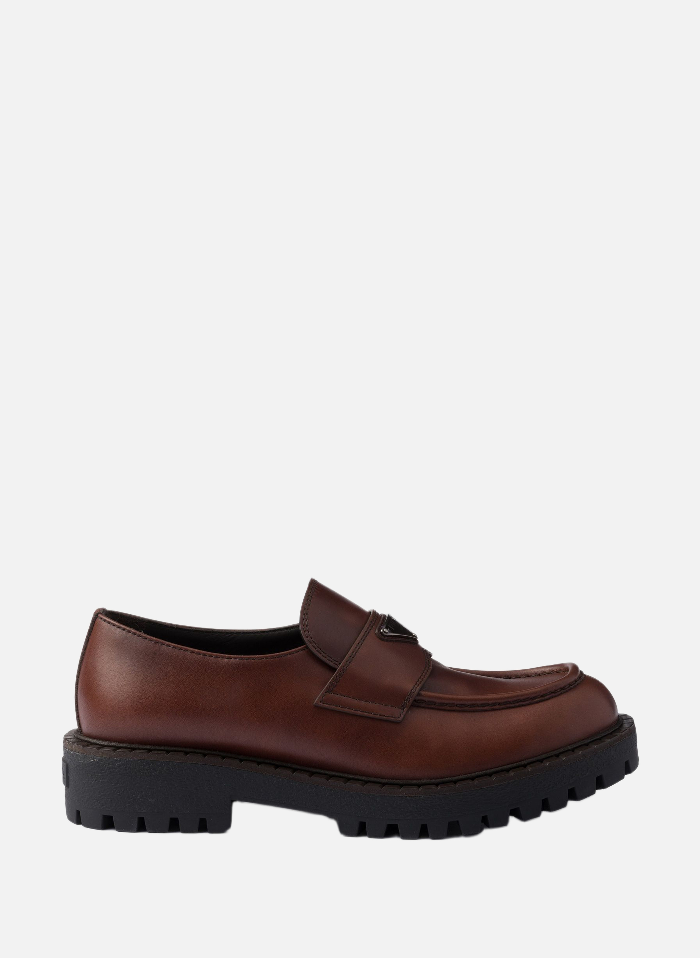 PRADA Mocassins en cuir Marron