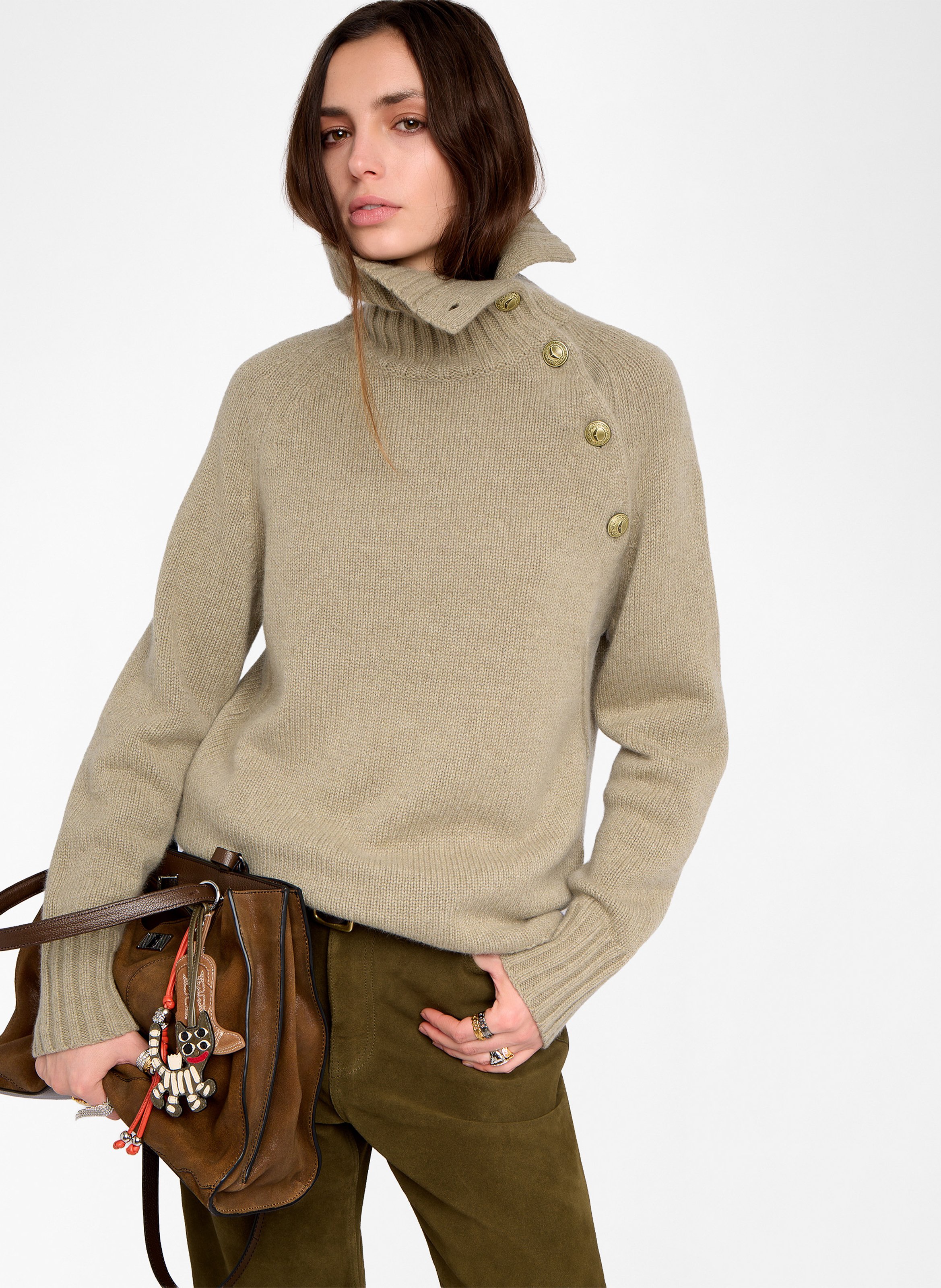 Pull col montant an cachemire mora ZADIG&VOLTAIRE Vert