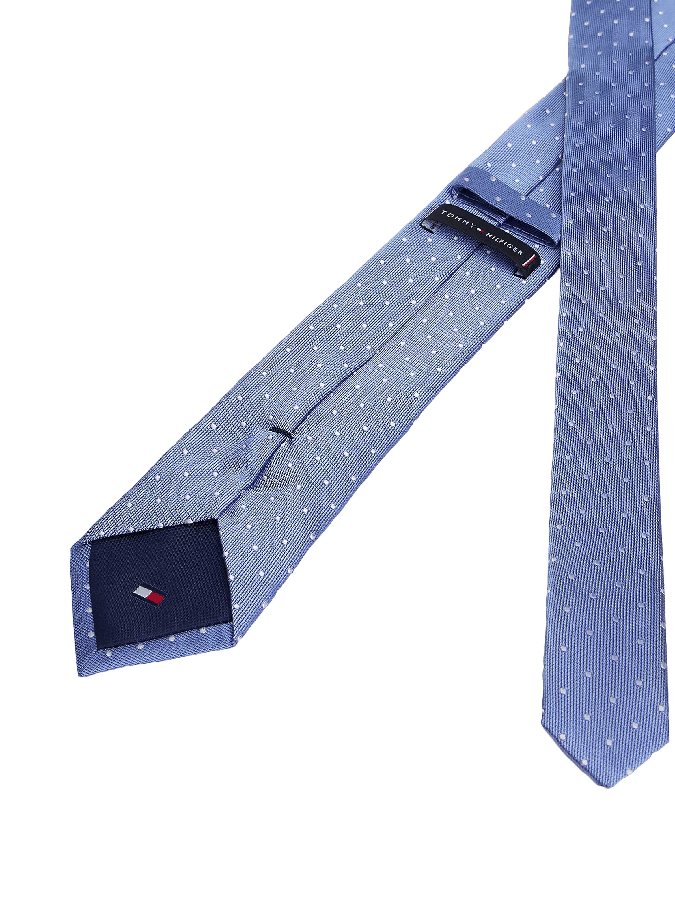 Silk polka dot tie TOMMY HILFIGER Blue