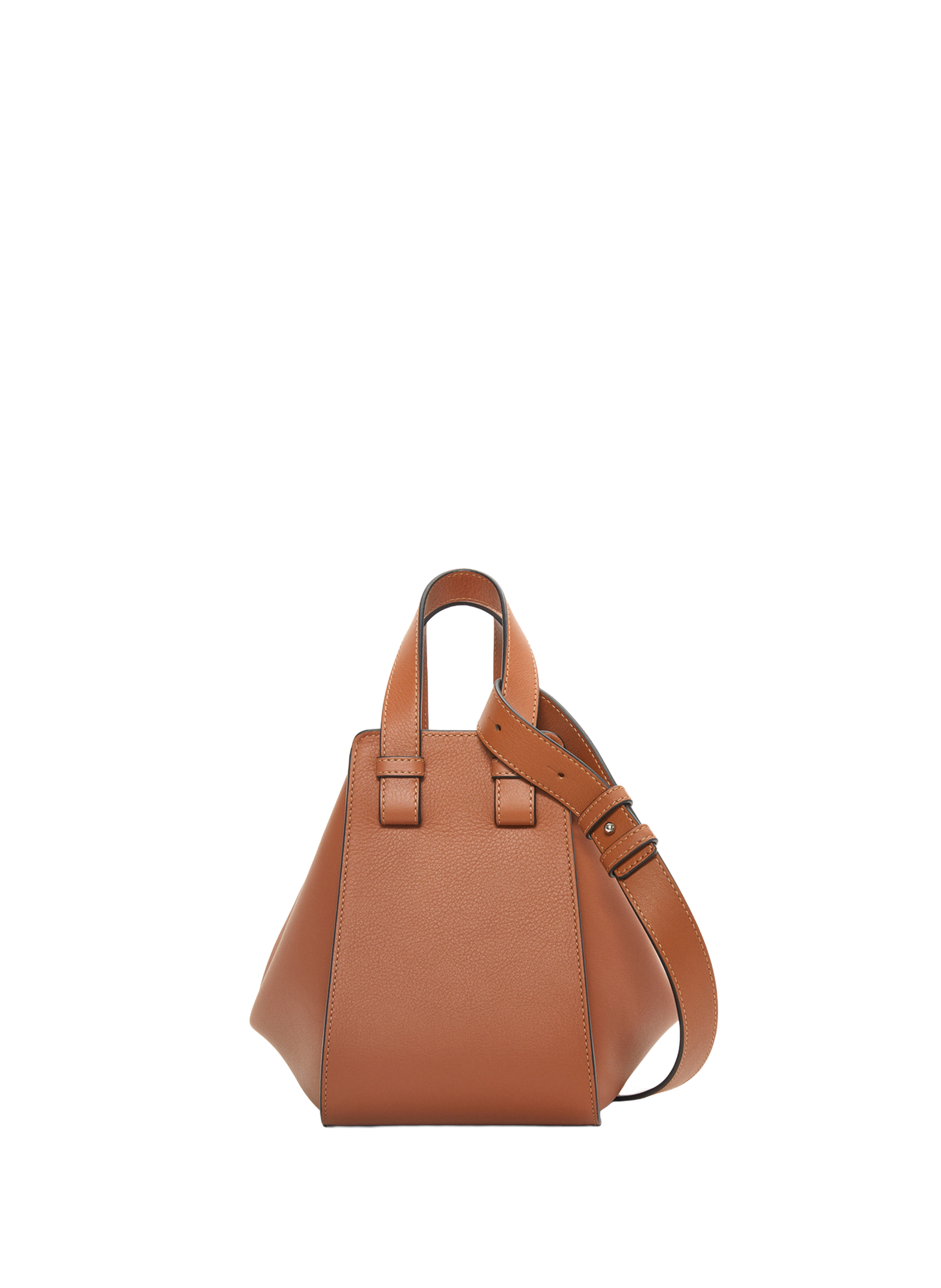 Sac Hammock Compact en cuir de veau classique LOEWE Marron