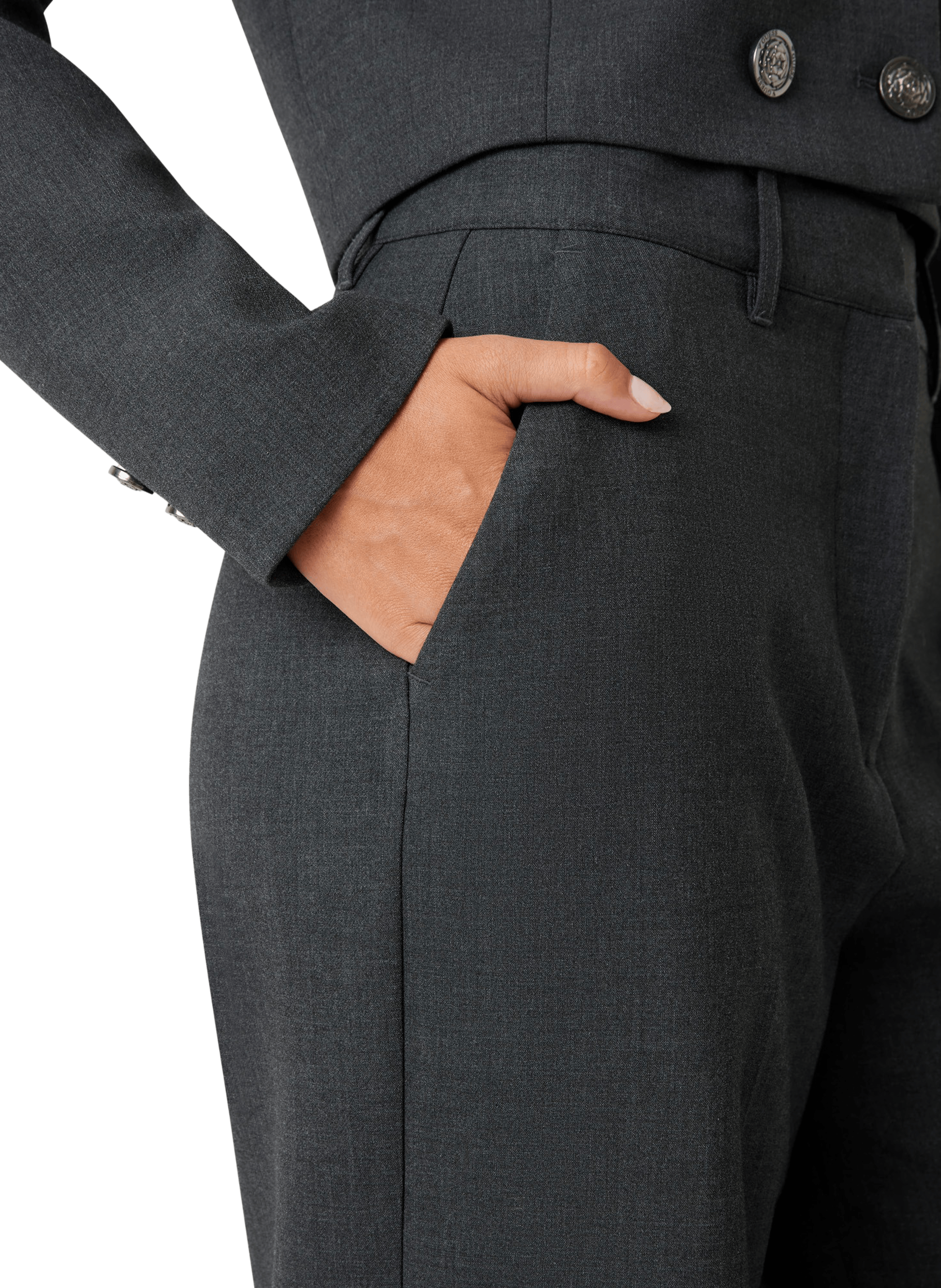 Straight Leg Pants in Solid Color GUESS Grey