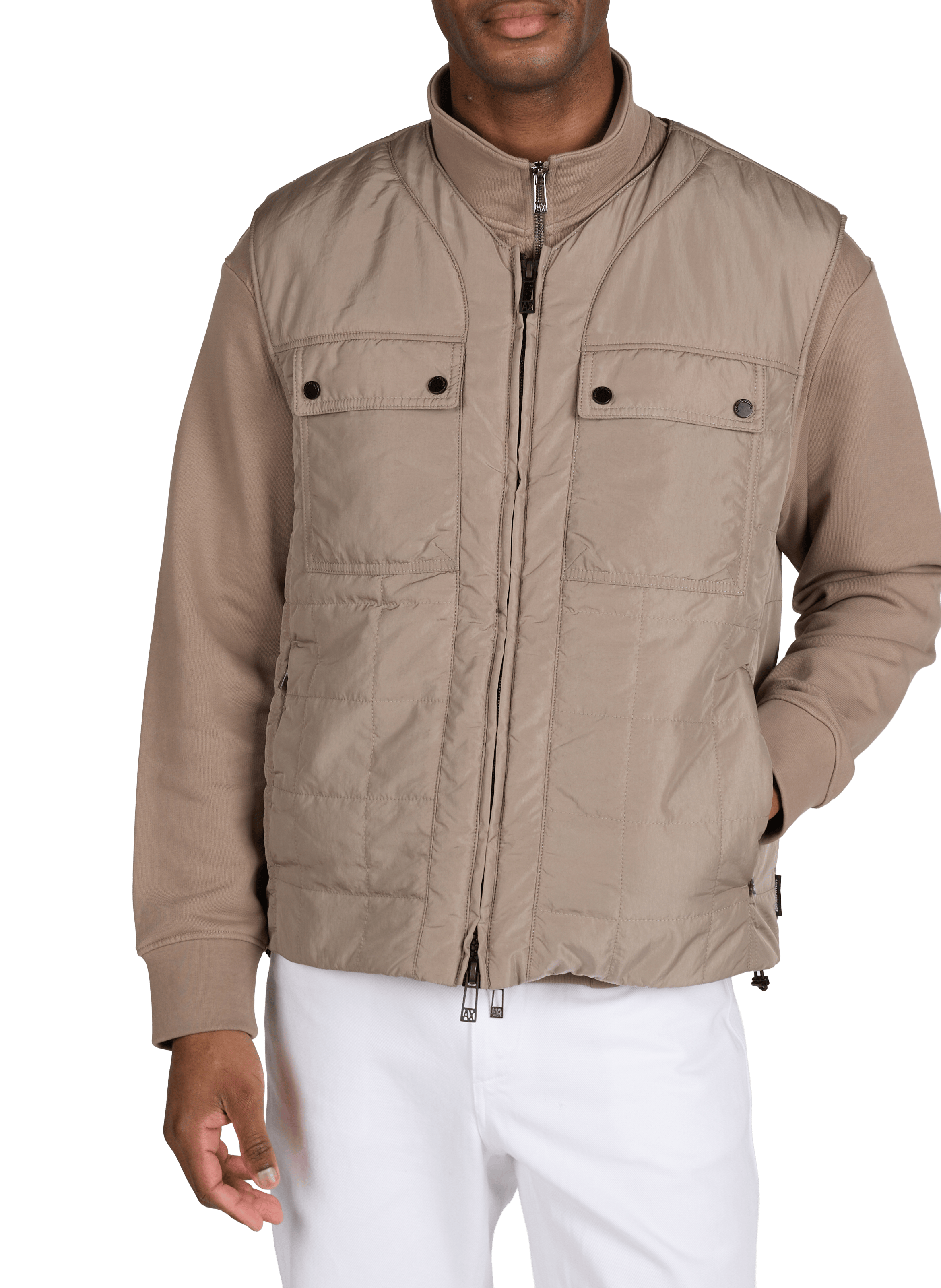 Quilted gilet ARMANI EXCHANGE Brown