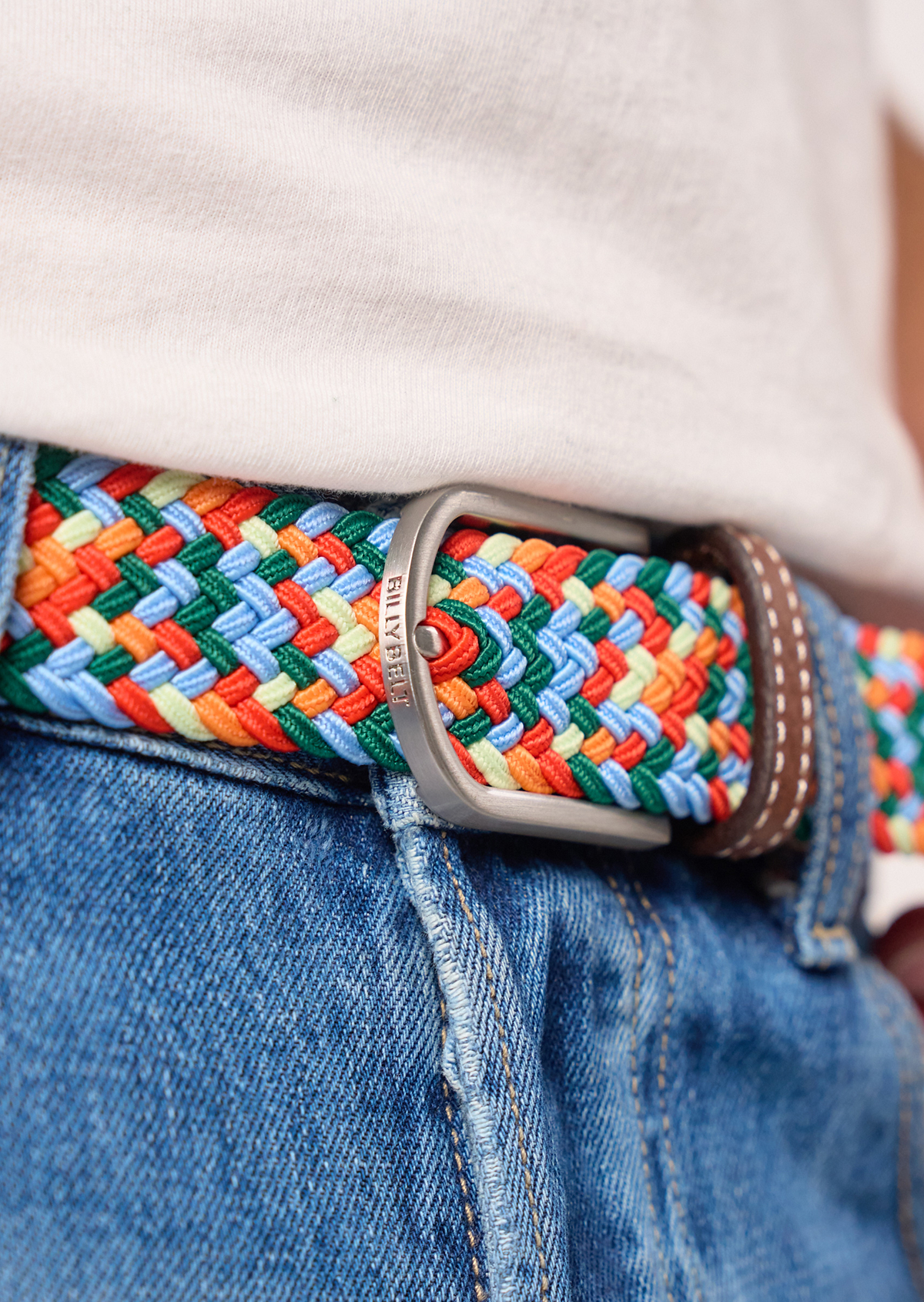 Ceinture tressée élastique multicolore BILLYBELT Multicolore