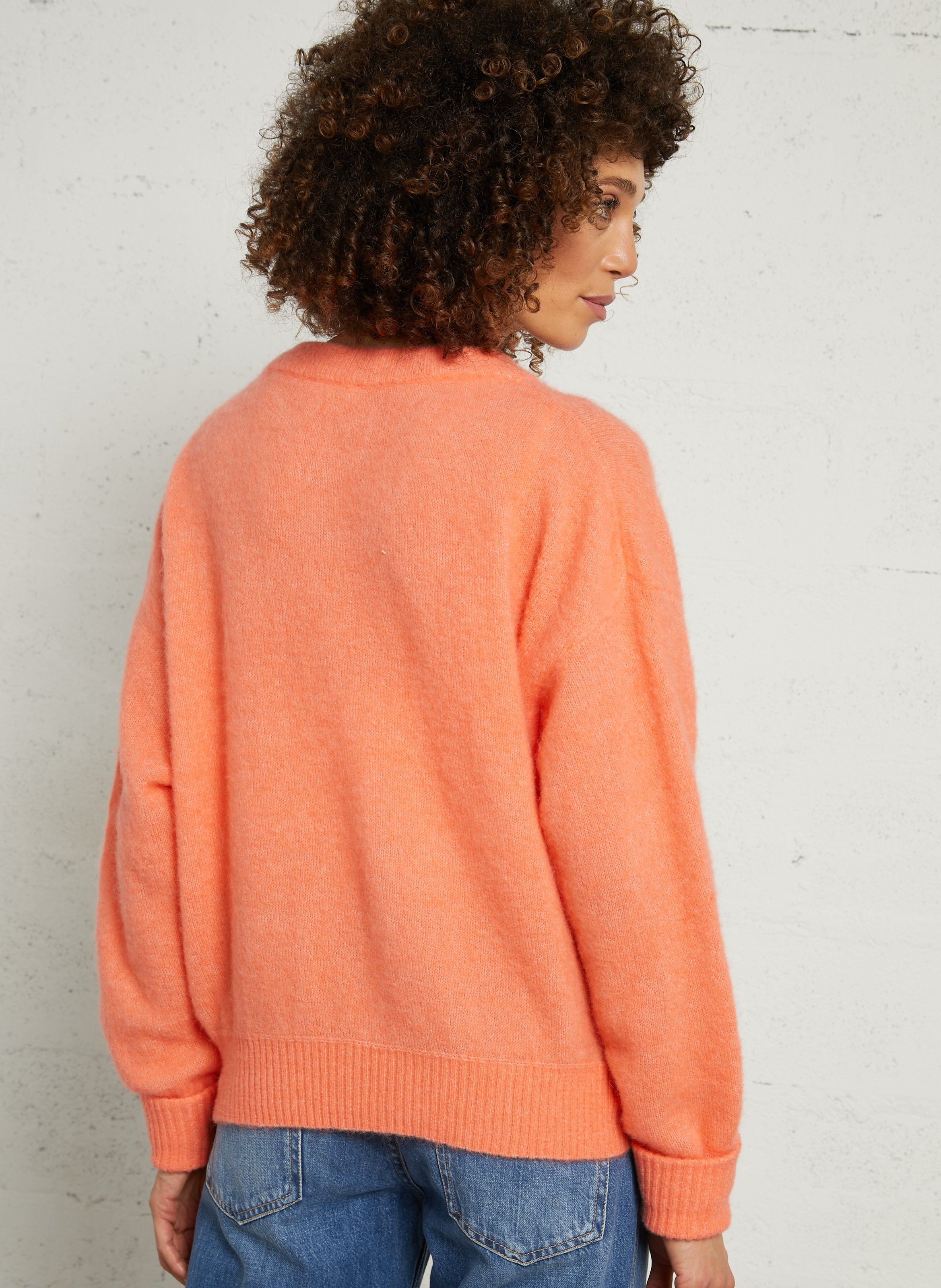 Pull ample col rond en laine mélangée vitow AMERICAN VINTAGE Orange
