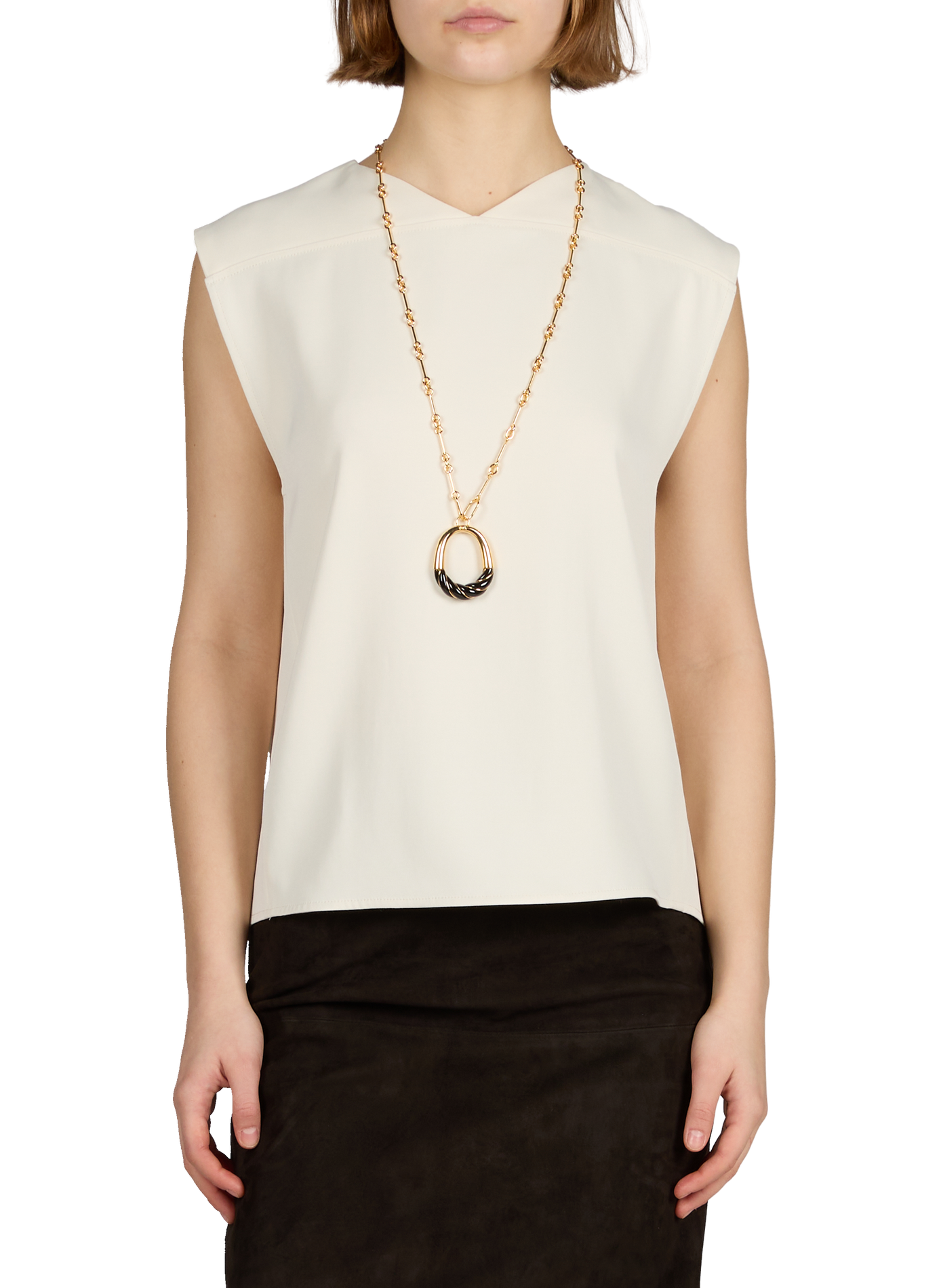 Top Daika sans manches col V LOULOU DE SAISON Blanc