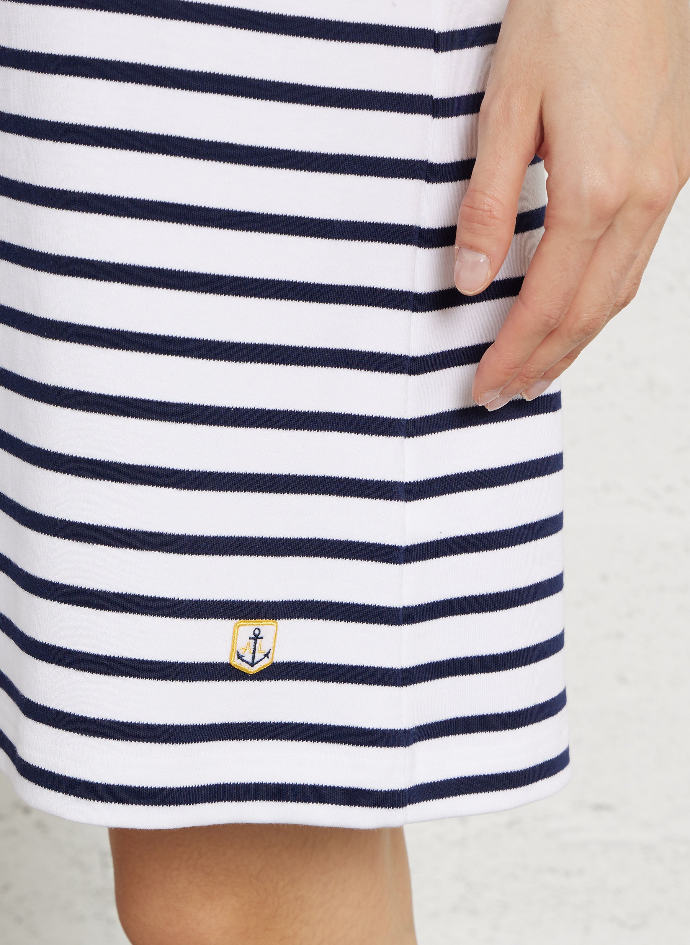 Robe courte col rond en coton rayé heritage ARMOR-LUX Blanc
