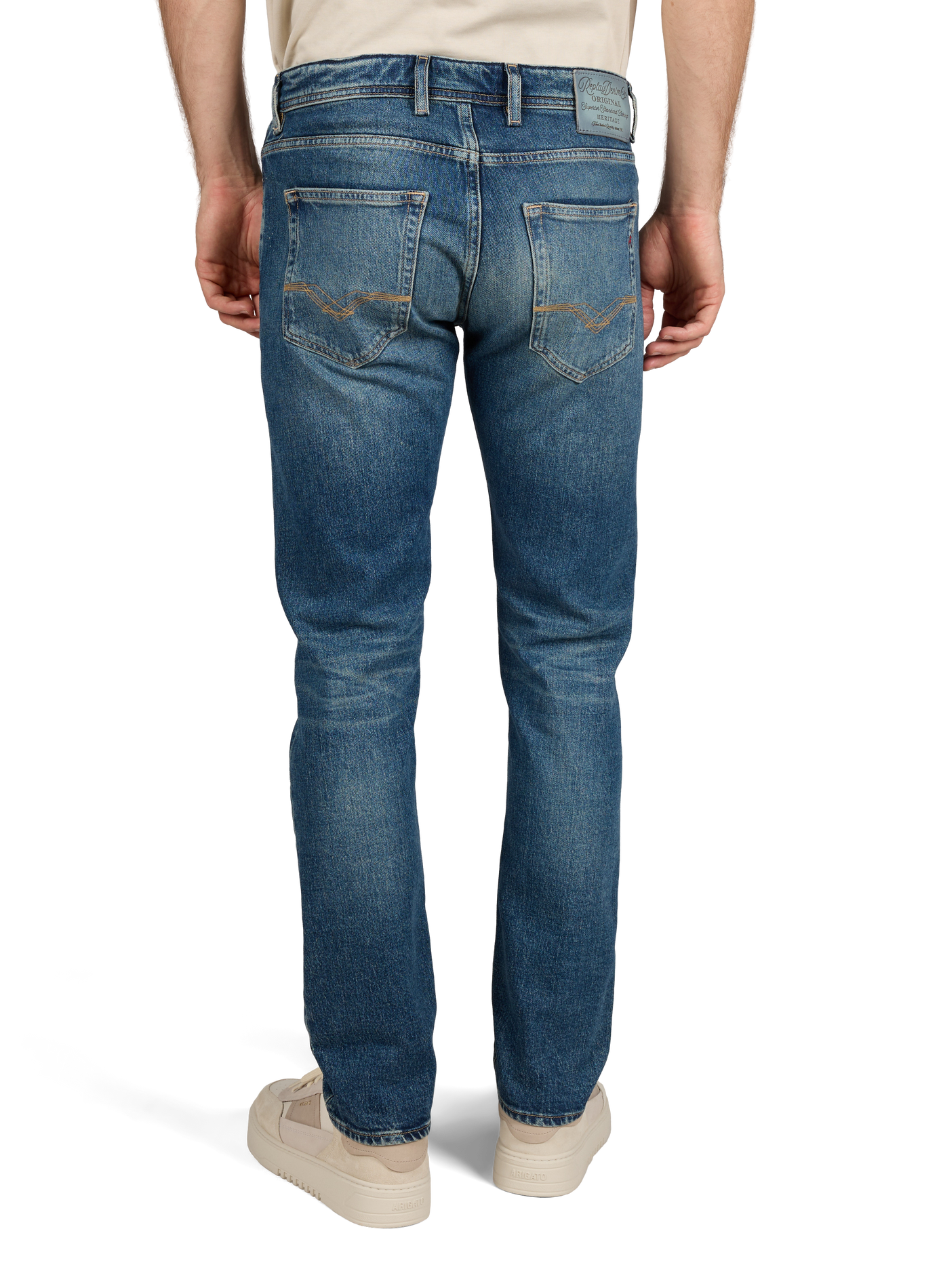 Straight-cut cotton-blend jeans REPLAY Blue