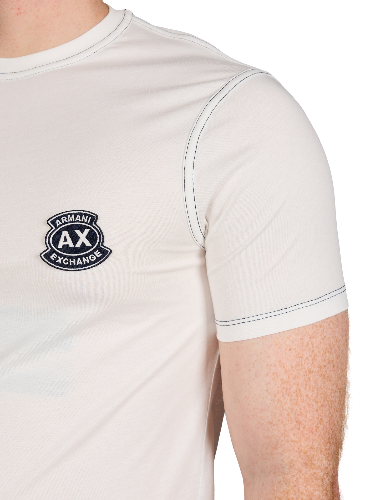 Cotton logo patch T-shirt ARMANI EXCHANGE White