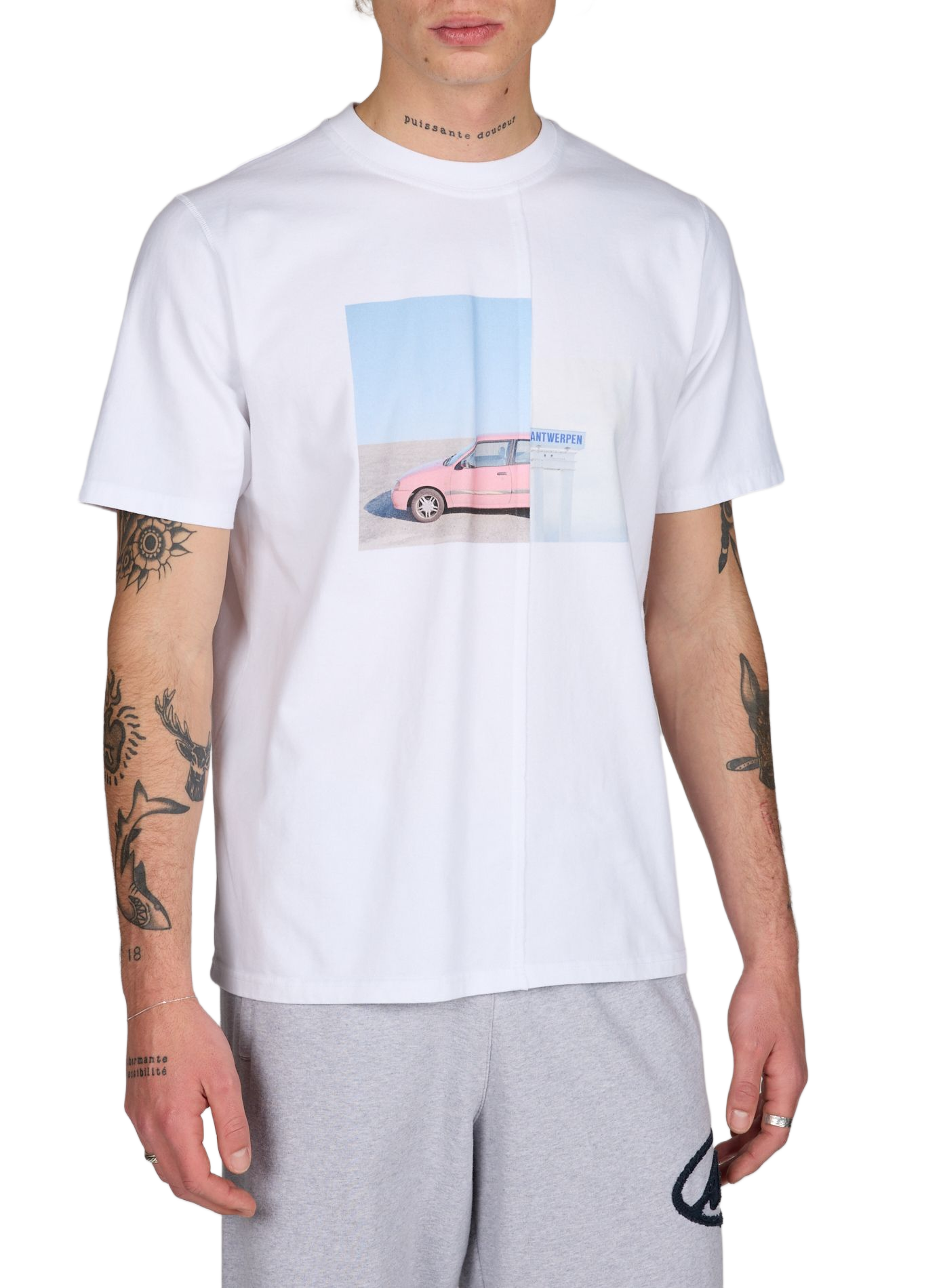 T-shirt imprimé à col rond en coton ARTE ANTWERP Blanc