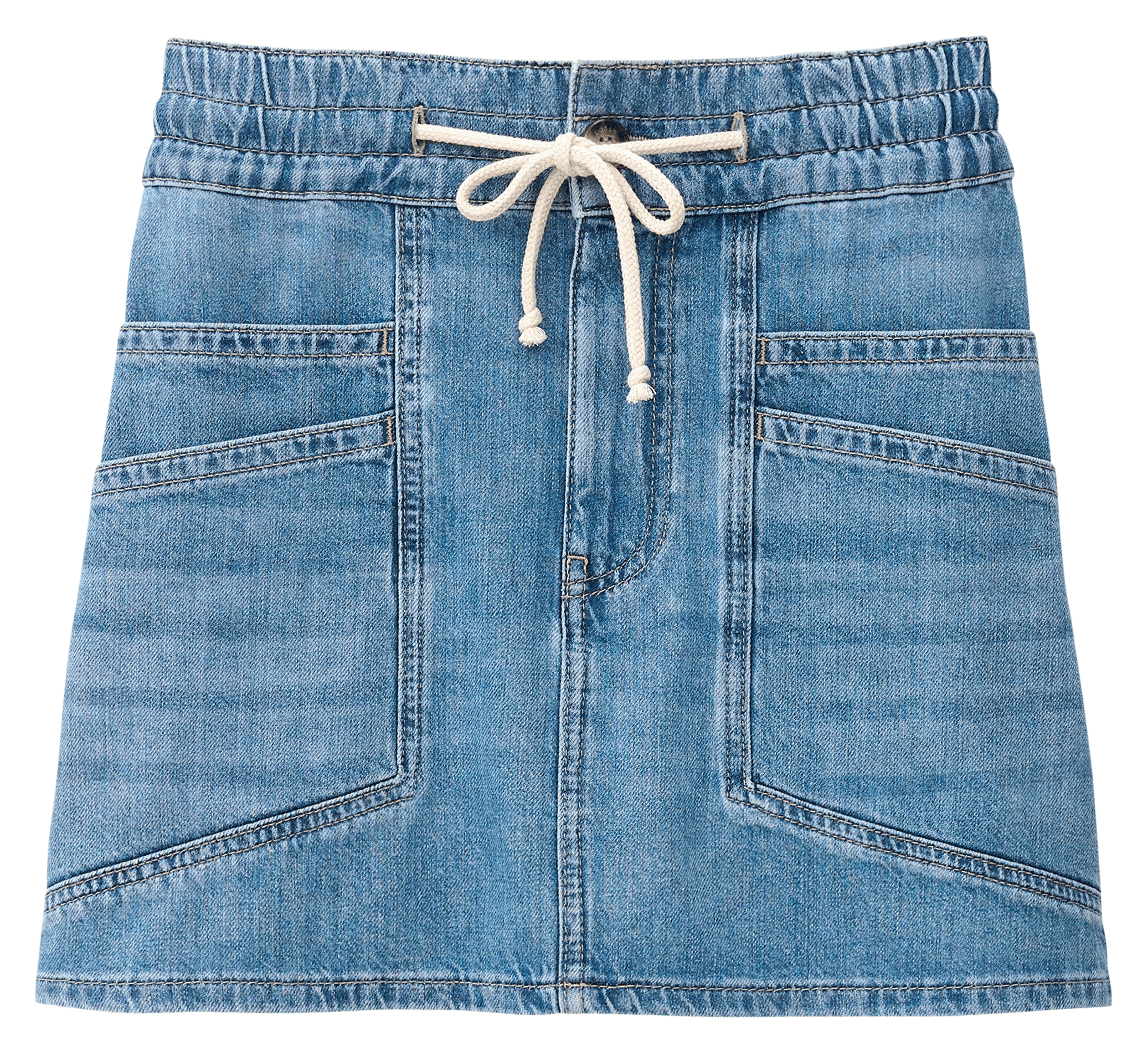 Jupe courte en denim de coton martina BA&SH Bleu