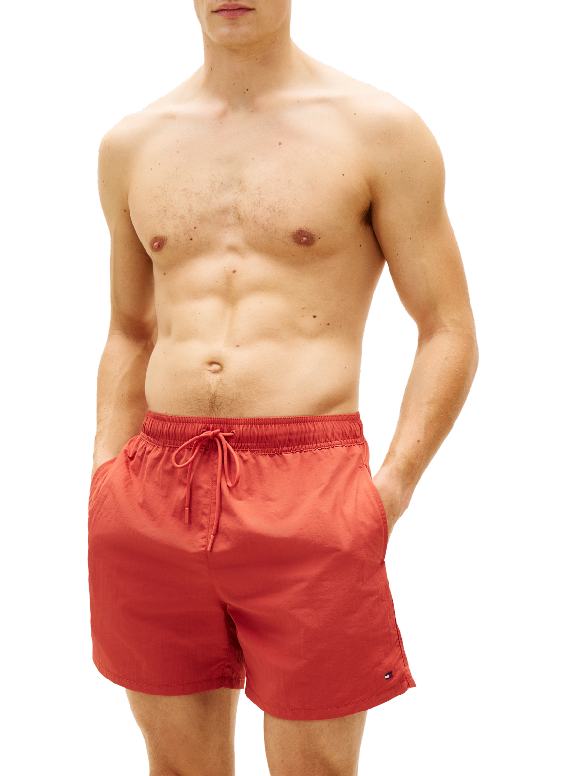 Short de bain mi-long  TOMMY HILFIGER Rouge