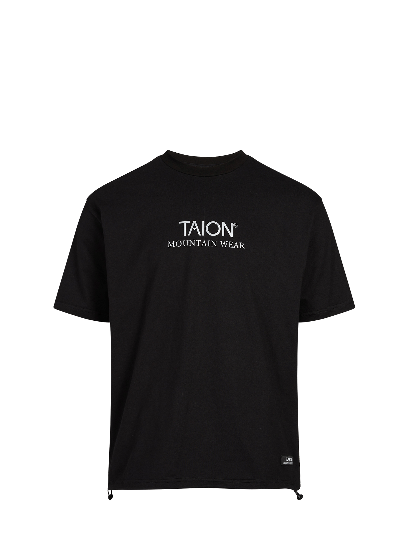 T-shirt à logo avec ourlet ajustable en coton TAION Noir