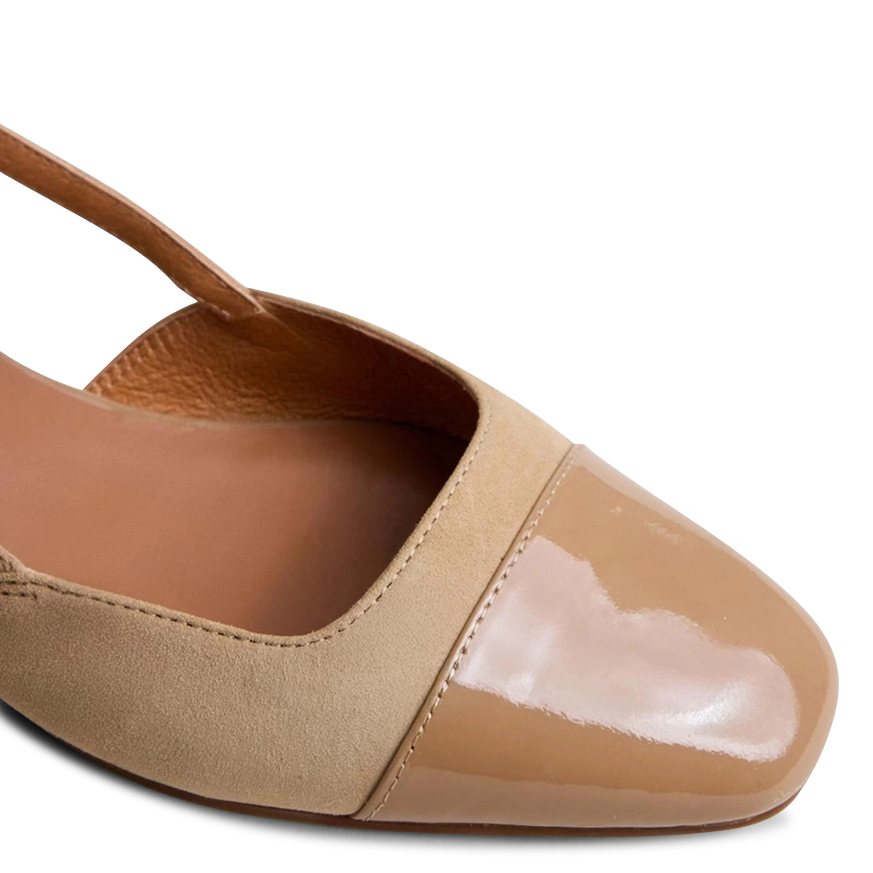 Ballerines en cuir bi-matière dhapou JONAK Marron