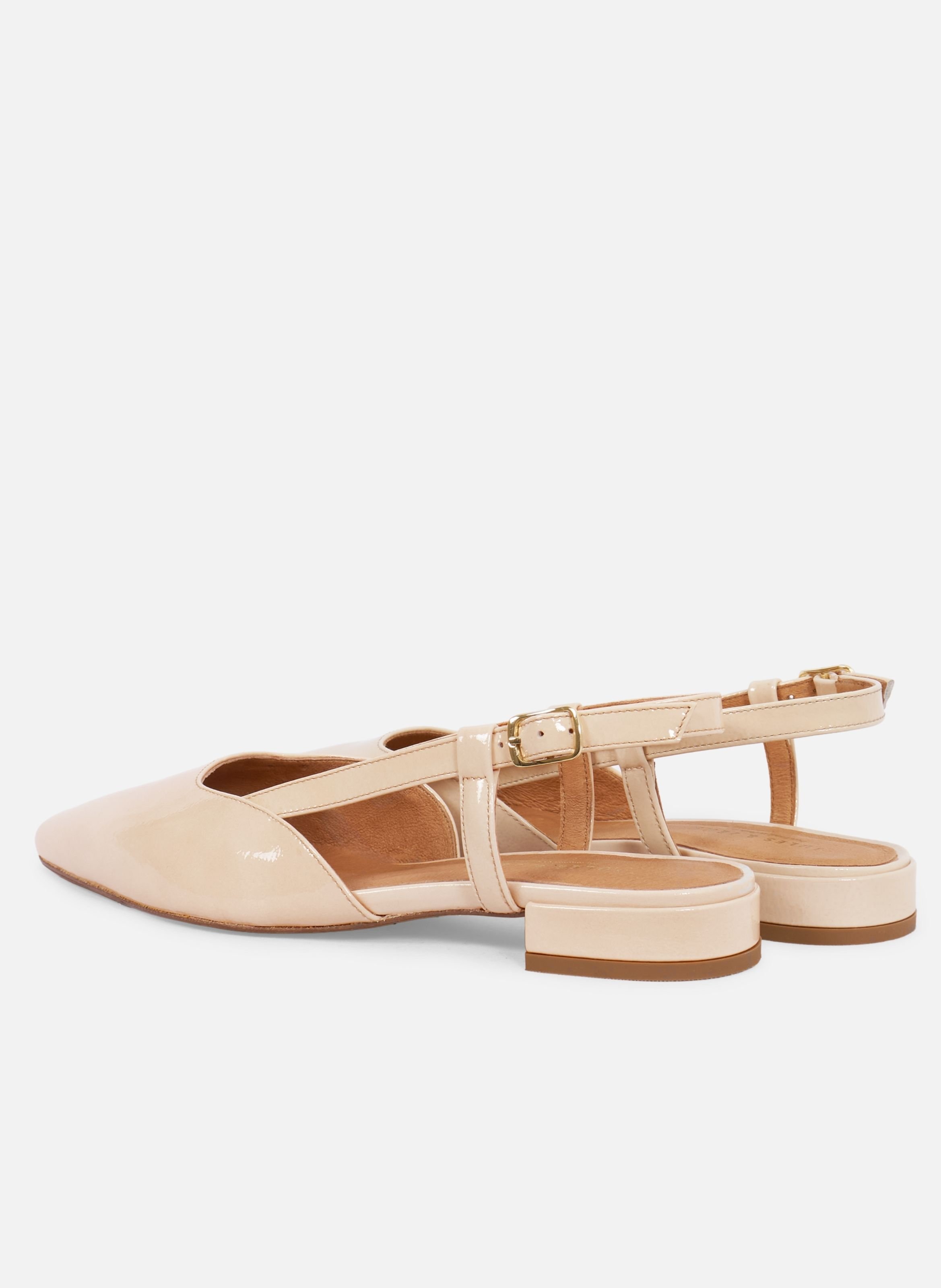 Ballerines slingback elise cuir vernis JULES & JENN Beige