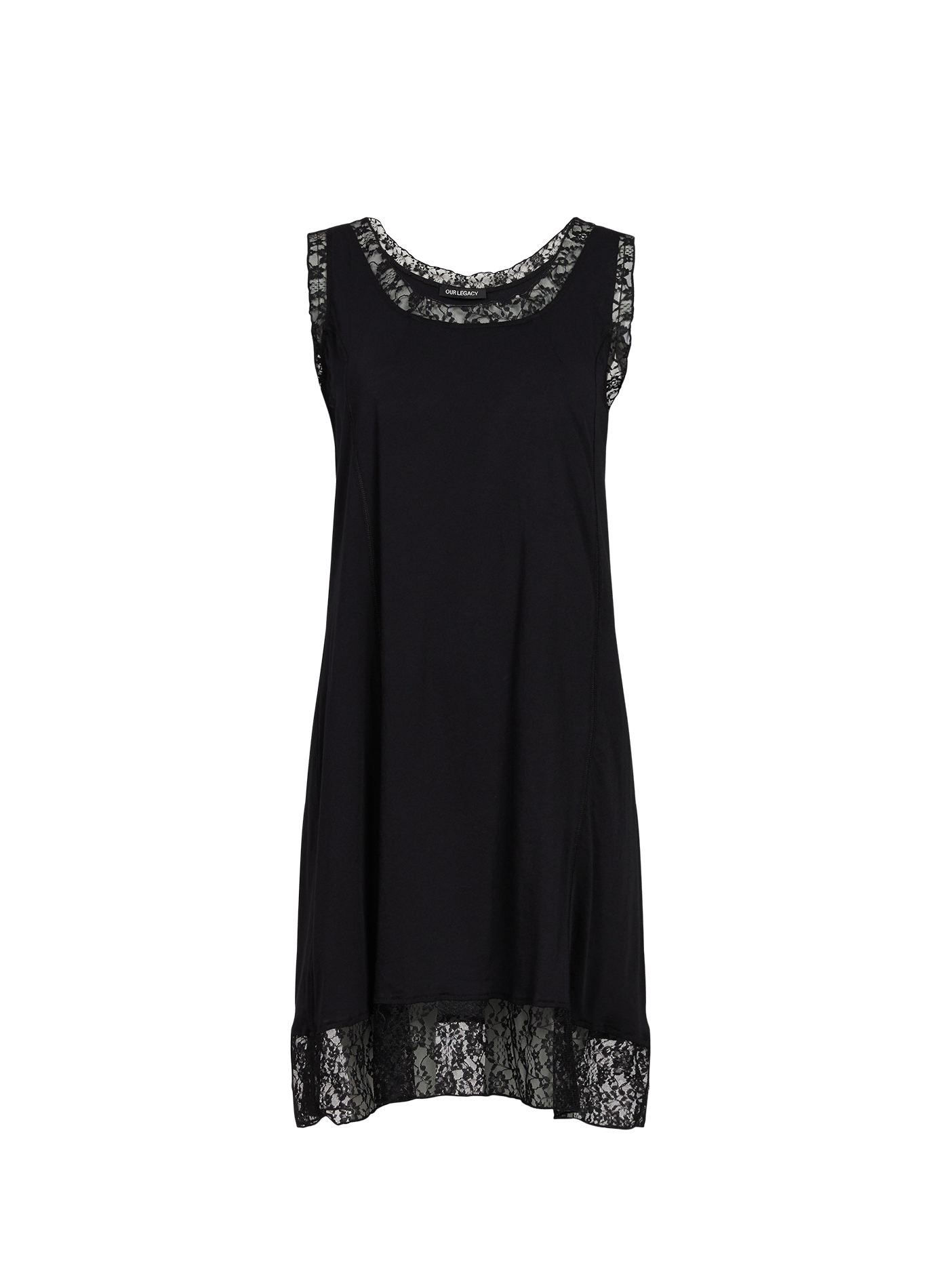 Short dress with lace panels in cotton OUR LEGACY Black
