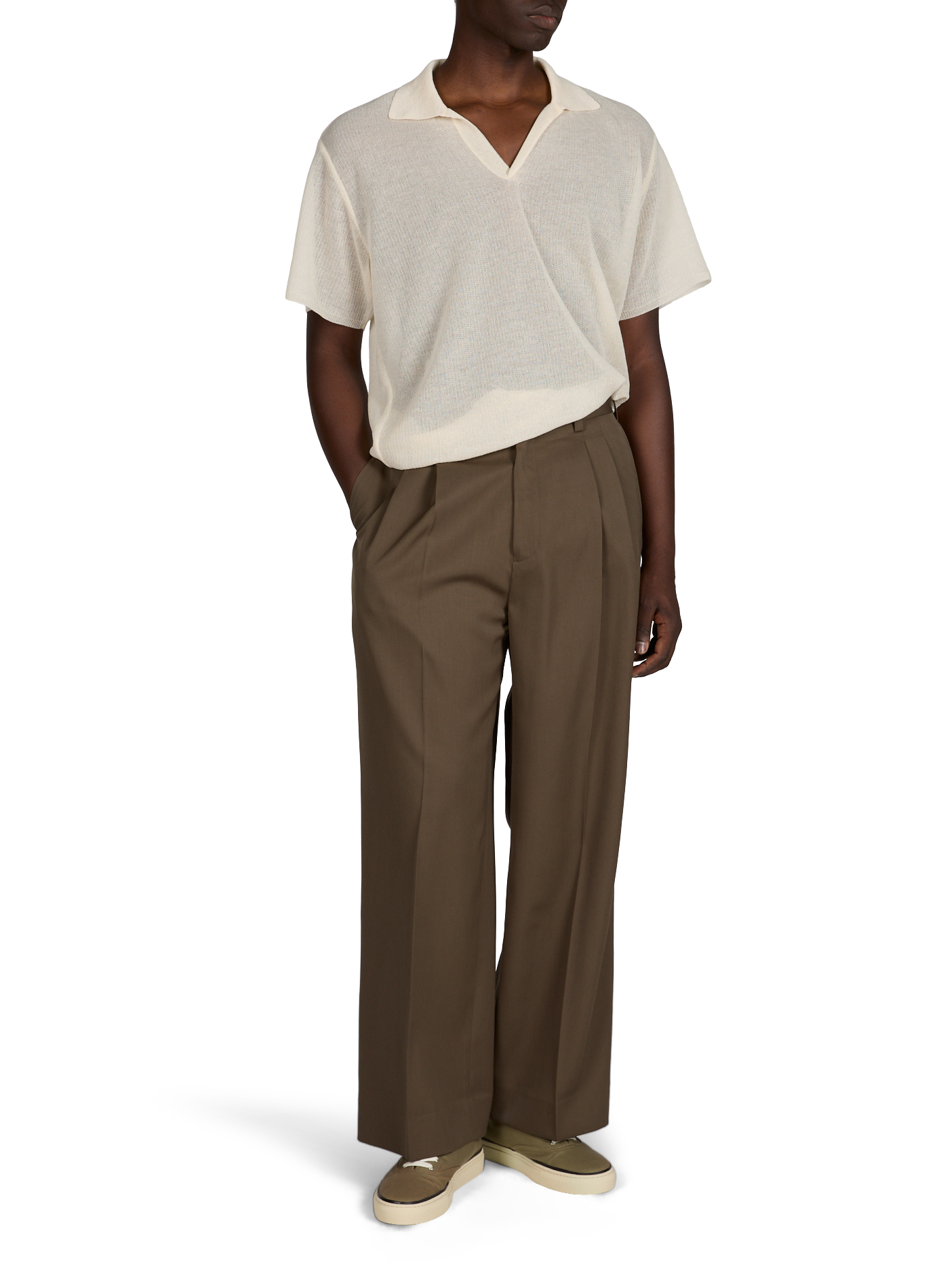 Camiseta holgada de punto transparente SSSTEIN Blanco