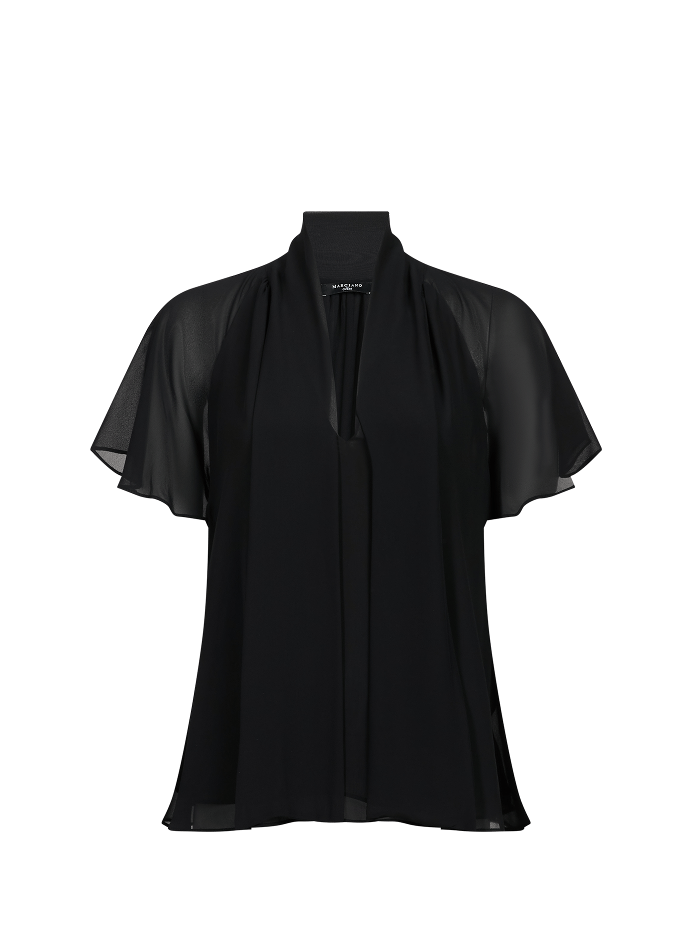 Short-sleeve V-neck top HELLEN GUESS Black