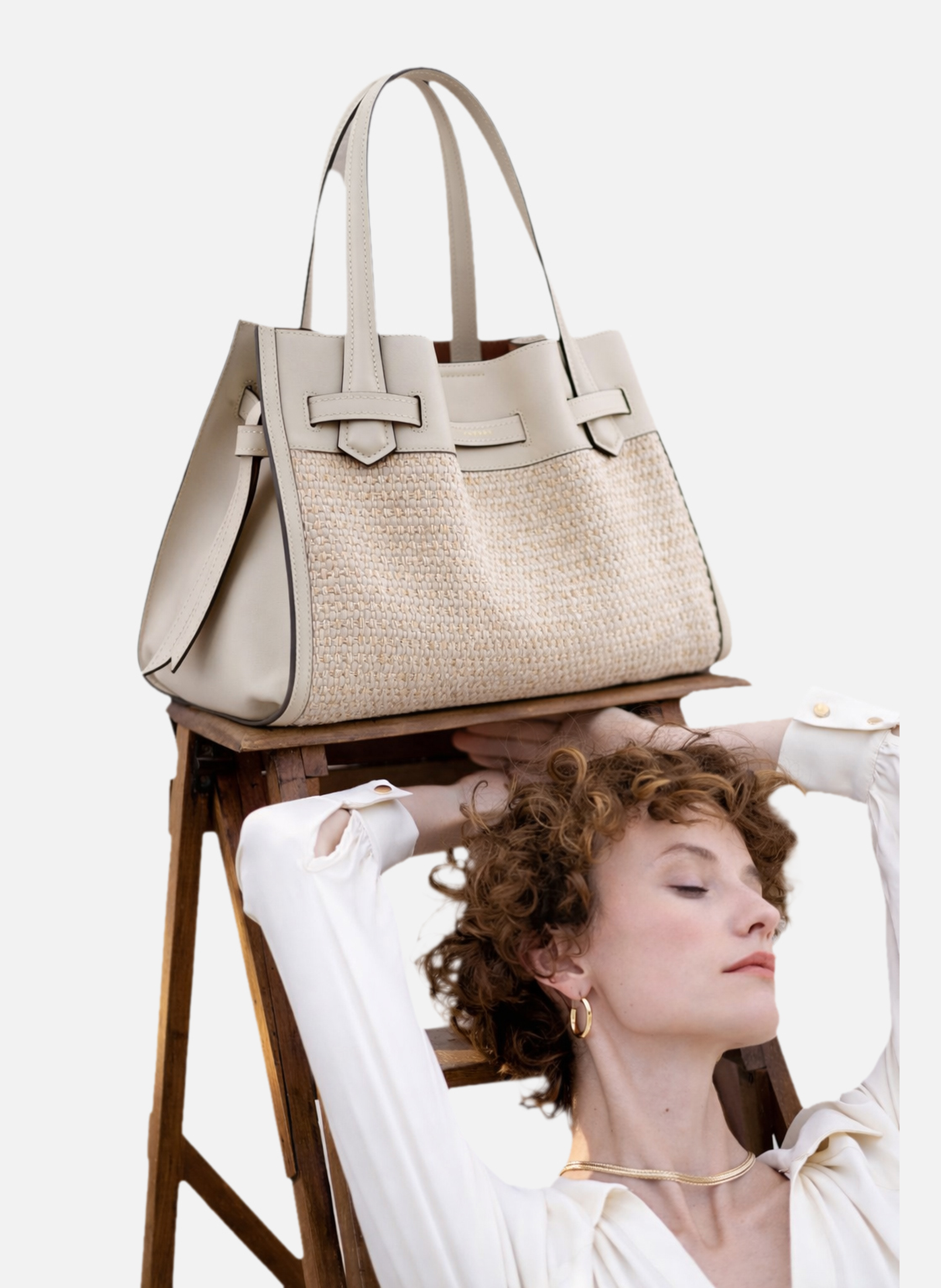 Blossom tressé | sac à main POURCHET Beige