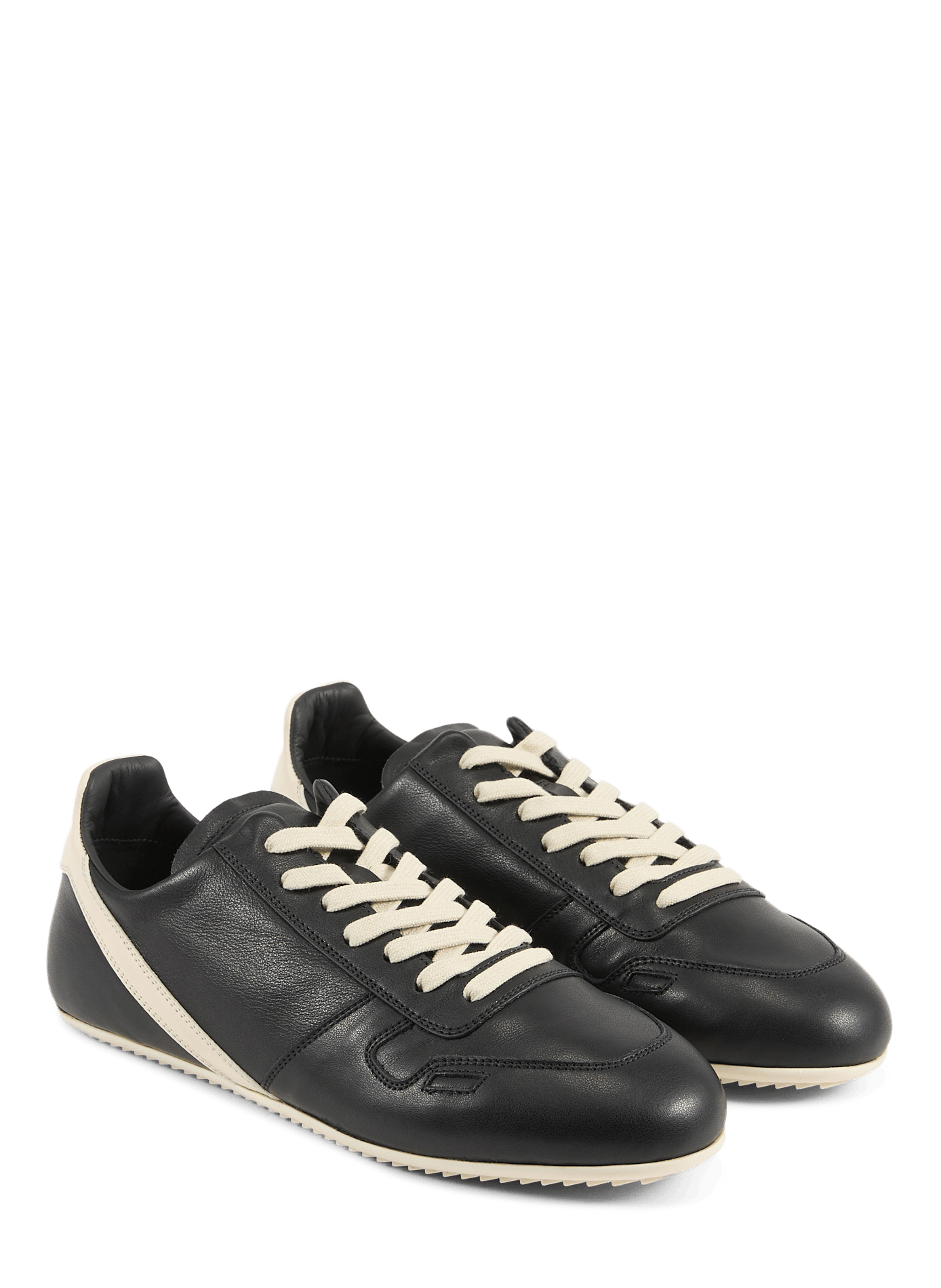 Baskets plates en cuir RICK OWENS Noir