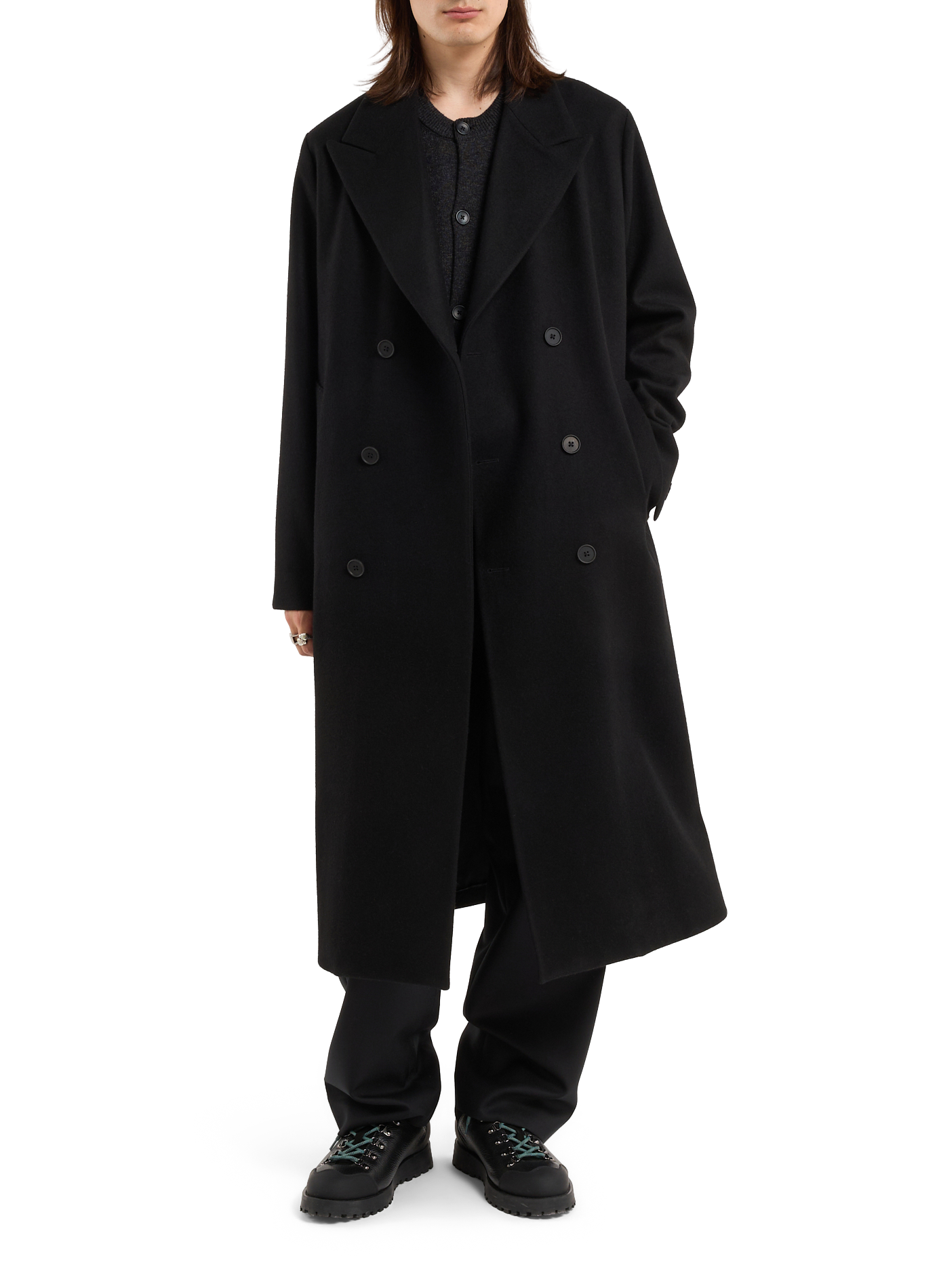 Culti25 tailored collar wool coat SAISON 1865 Black