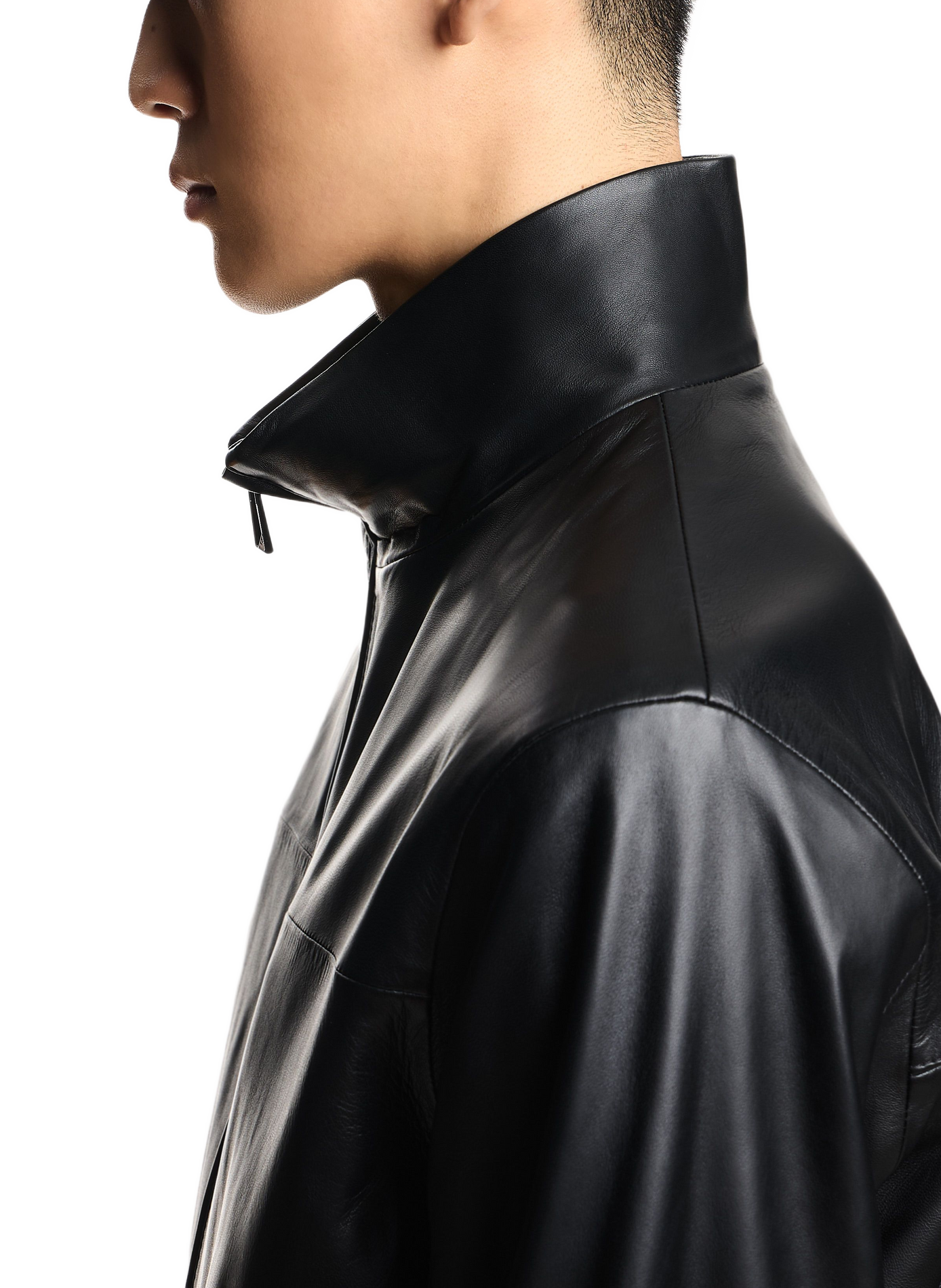 Oversized leather jacket | Black EMPORIO ARMANI Men