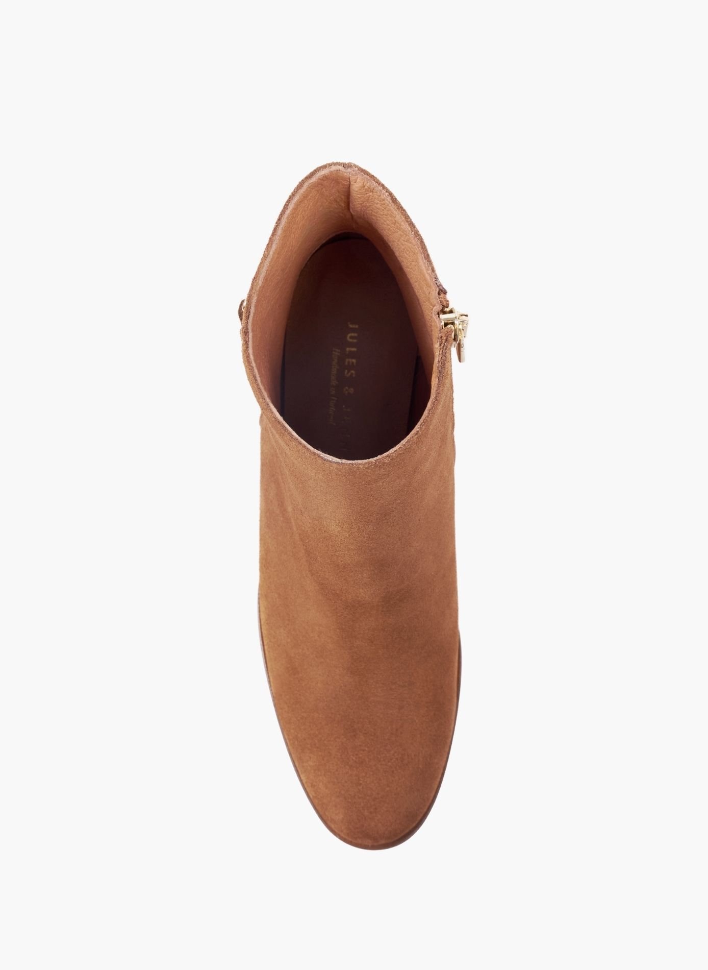 Bottines bijoux talon zélie cuir daim JULES & JENN Marron