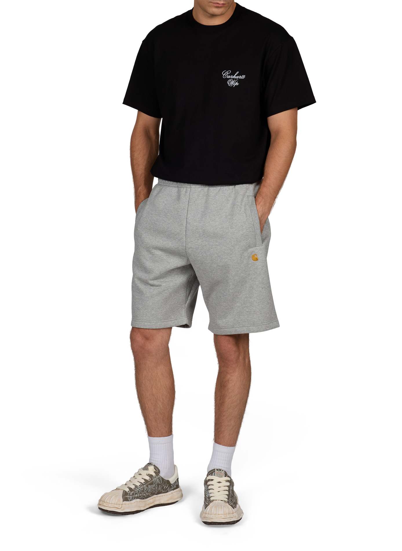 Tee-shirt droit uni à broderie CARHARTT WIP Noir