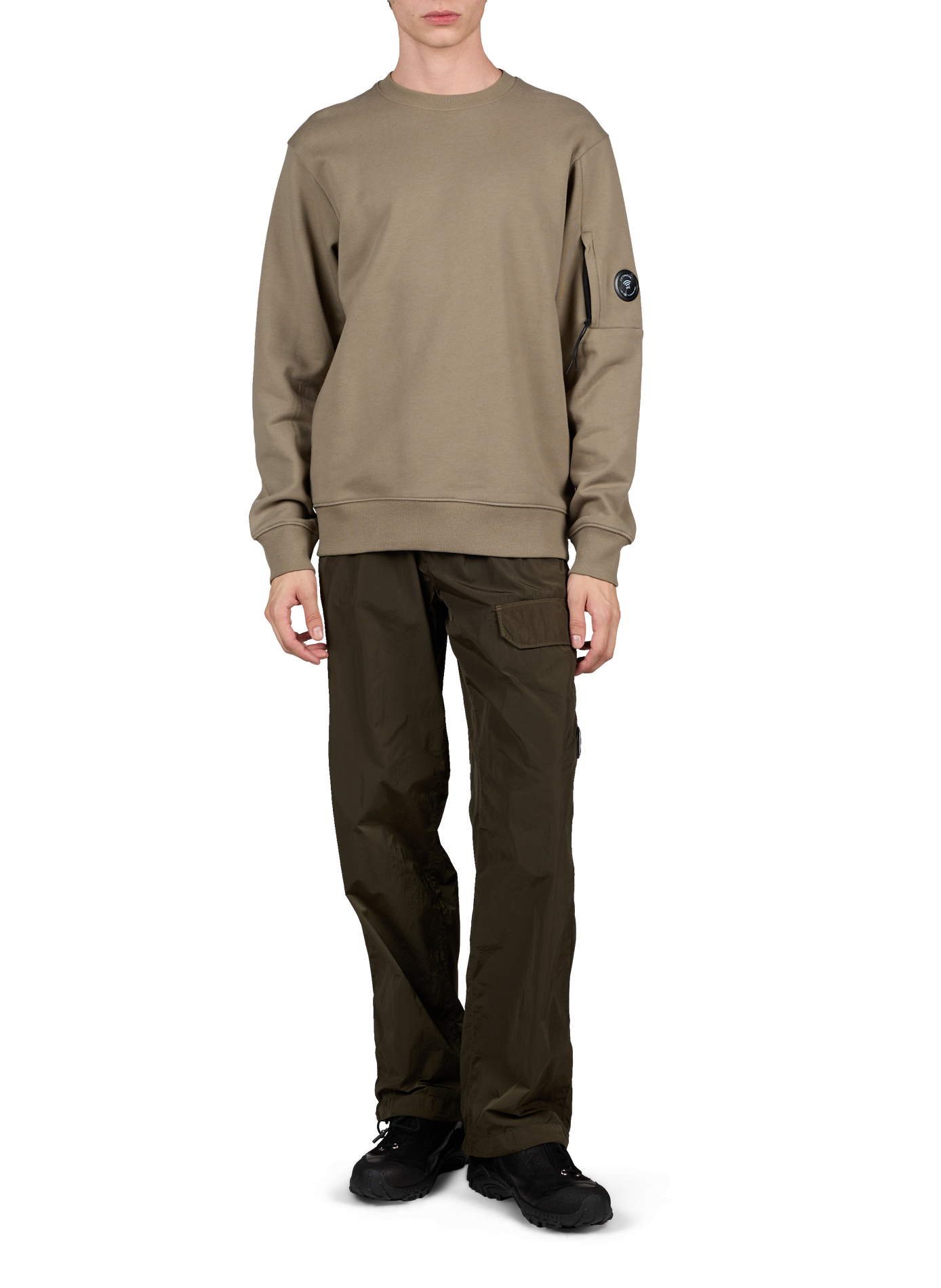 Gerader Baumwoll-Sweater CP COMPANY Grau