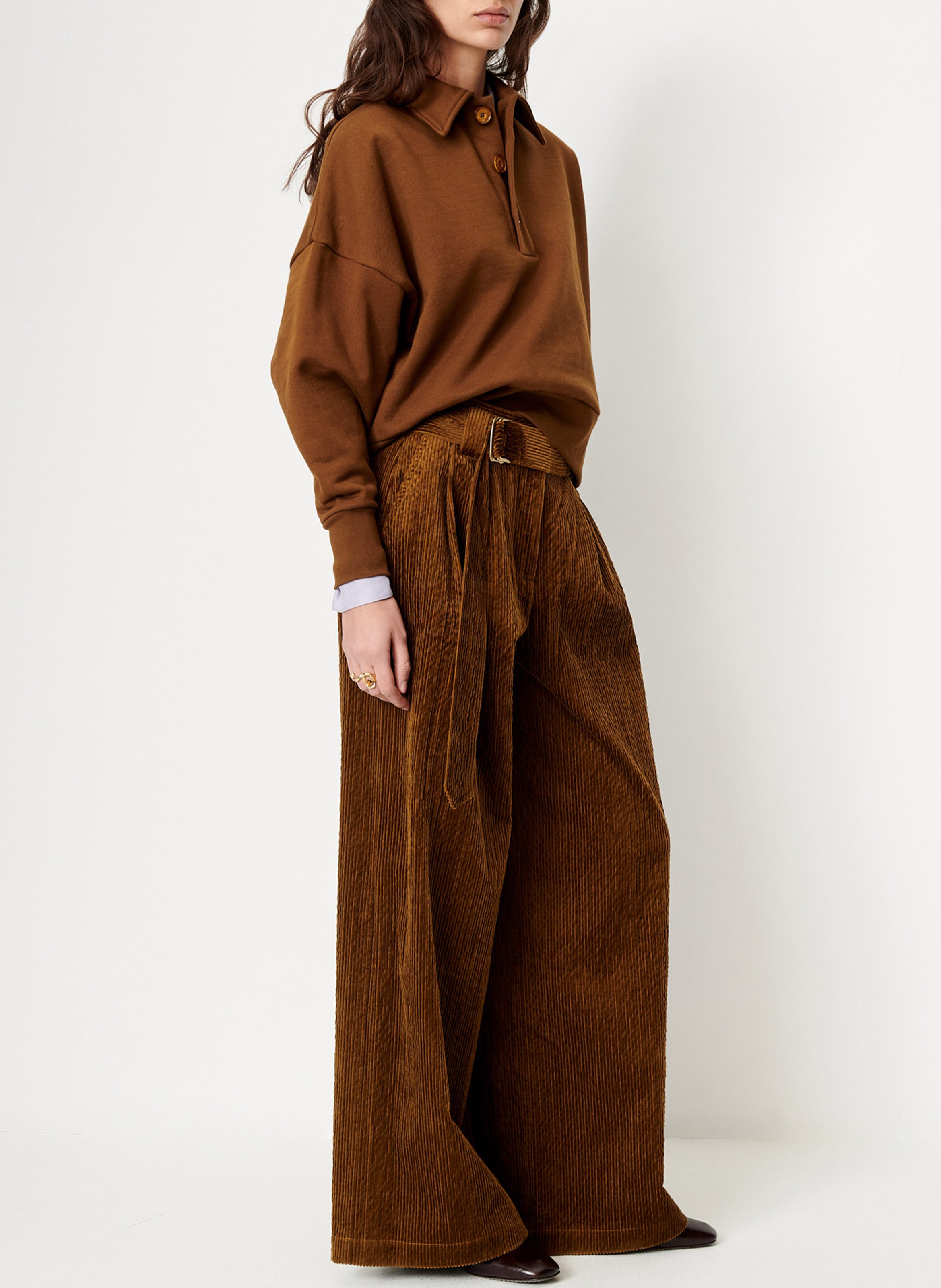 Sweat oversize en coton blove SESSUN Marron