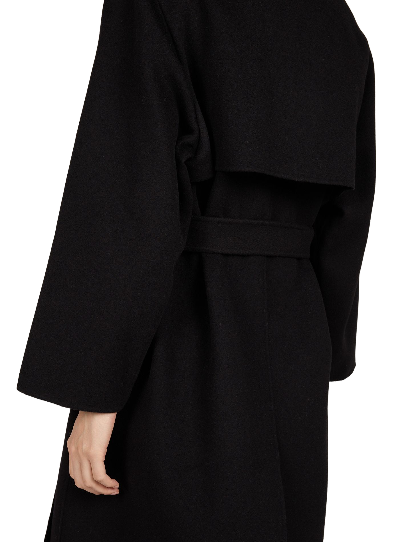 Long belted coat in blended virgin wool MAX MARA WEEK END Black