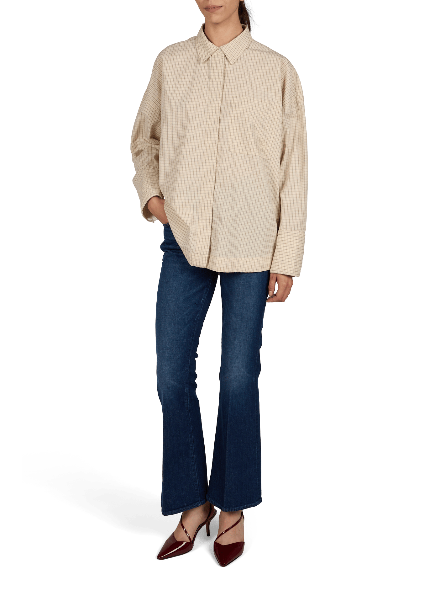 Oversize Baumwollhemd ROUGE EDIT Beige
