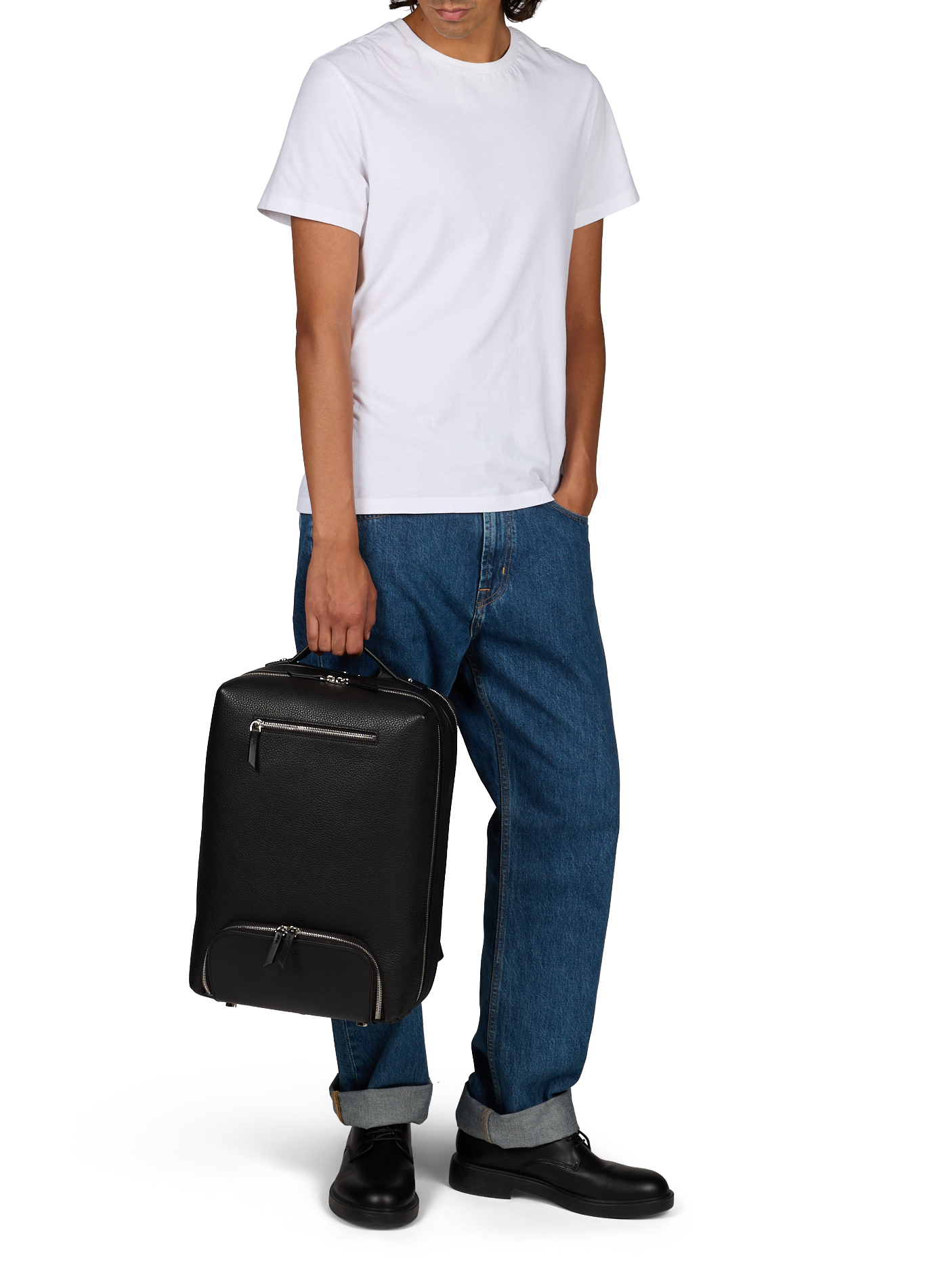 Reise-Rucksack Gaspard aus Leder LUNDI Schwarz