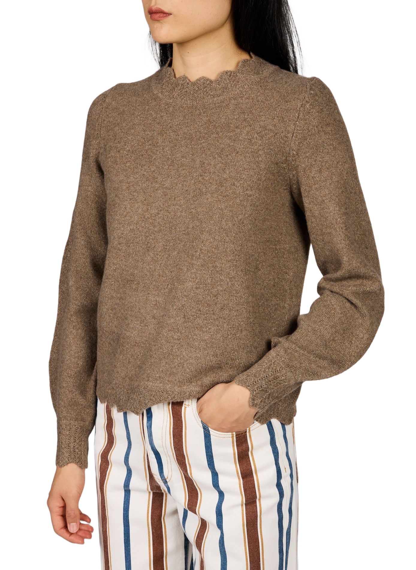 Gerader Pullover mit Stehkragen VILA Braun