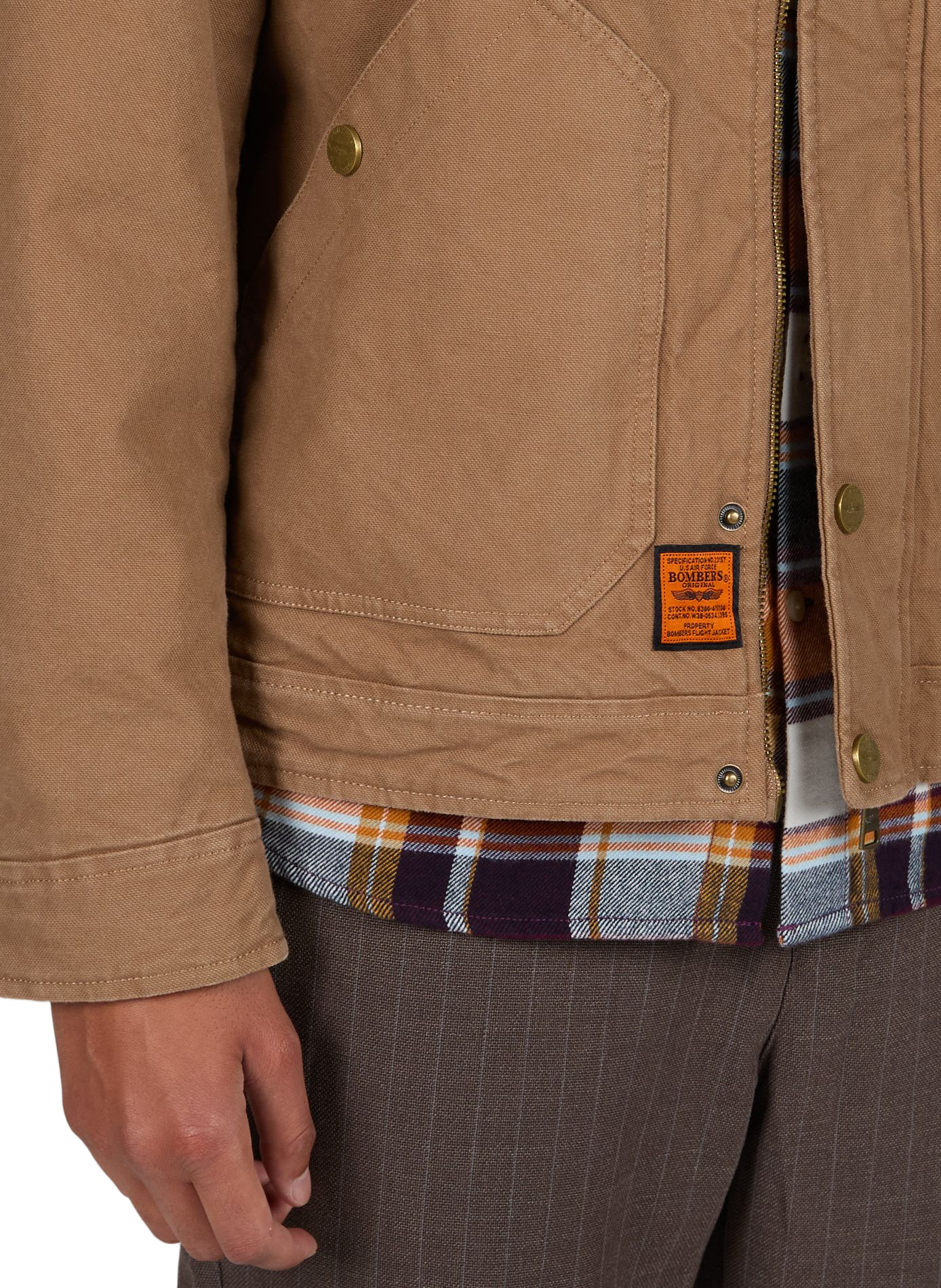Grayton straight cotton jacket BOMBERS ORIGINAL Brown