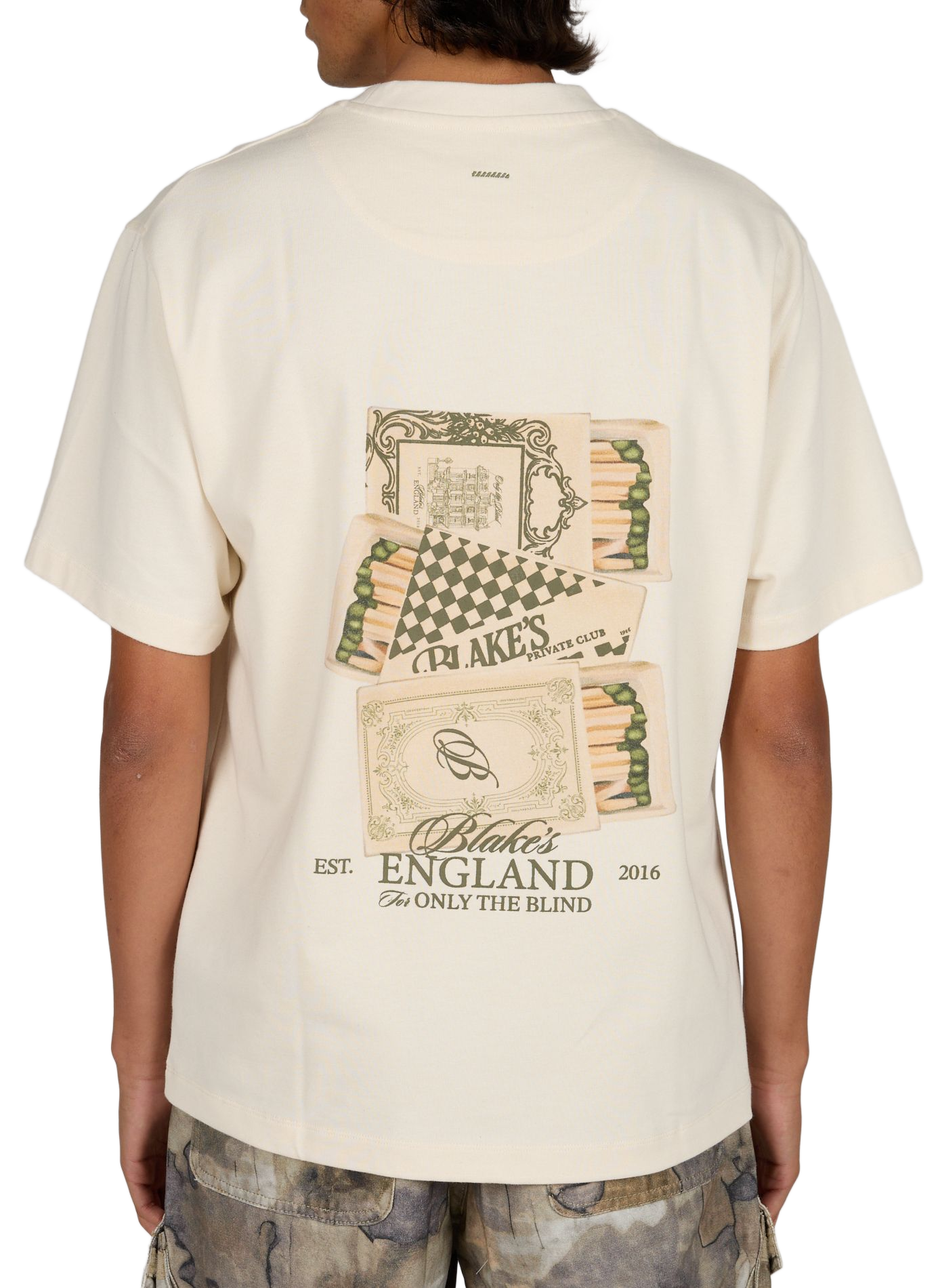 Printed cotton T-shirt ONLY THE BLIND Beige