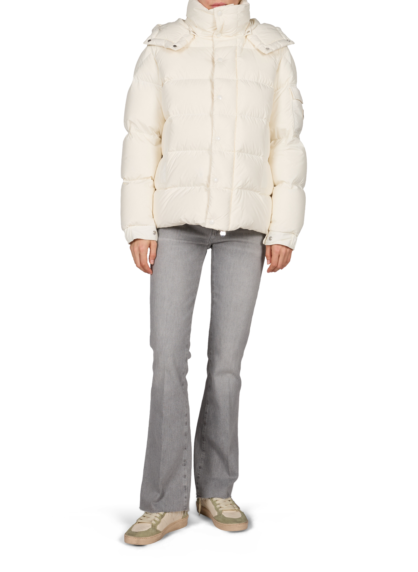 Piumino con cappuccio staccabile Maya 70 MONCLER Bianco