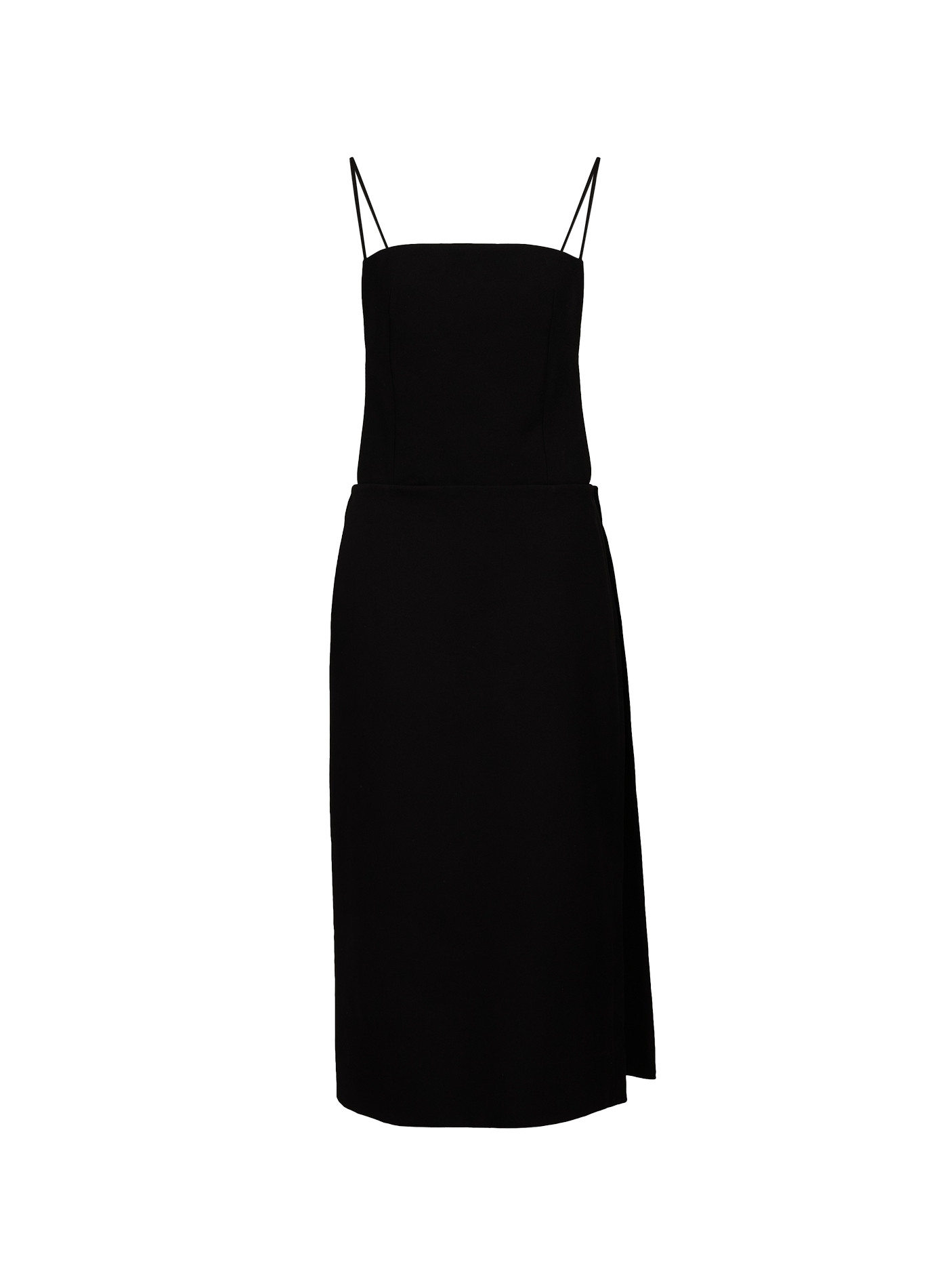 Mid-length cotton dress with a tie-back. CALVIN KLEIN COLLECTION Black