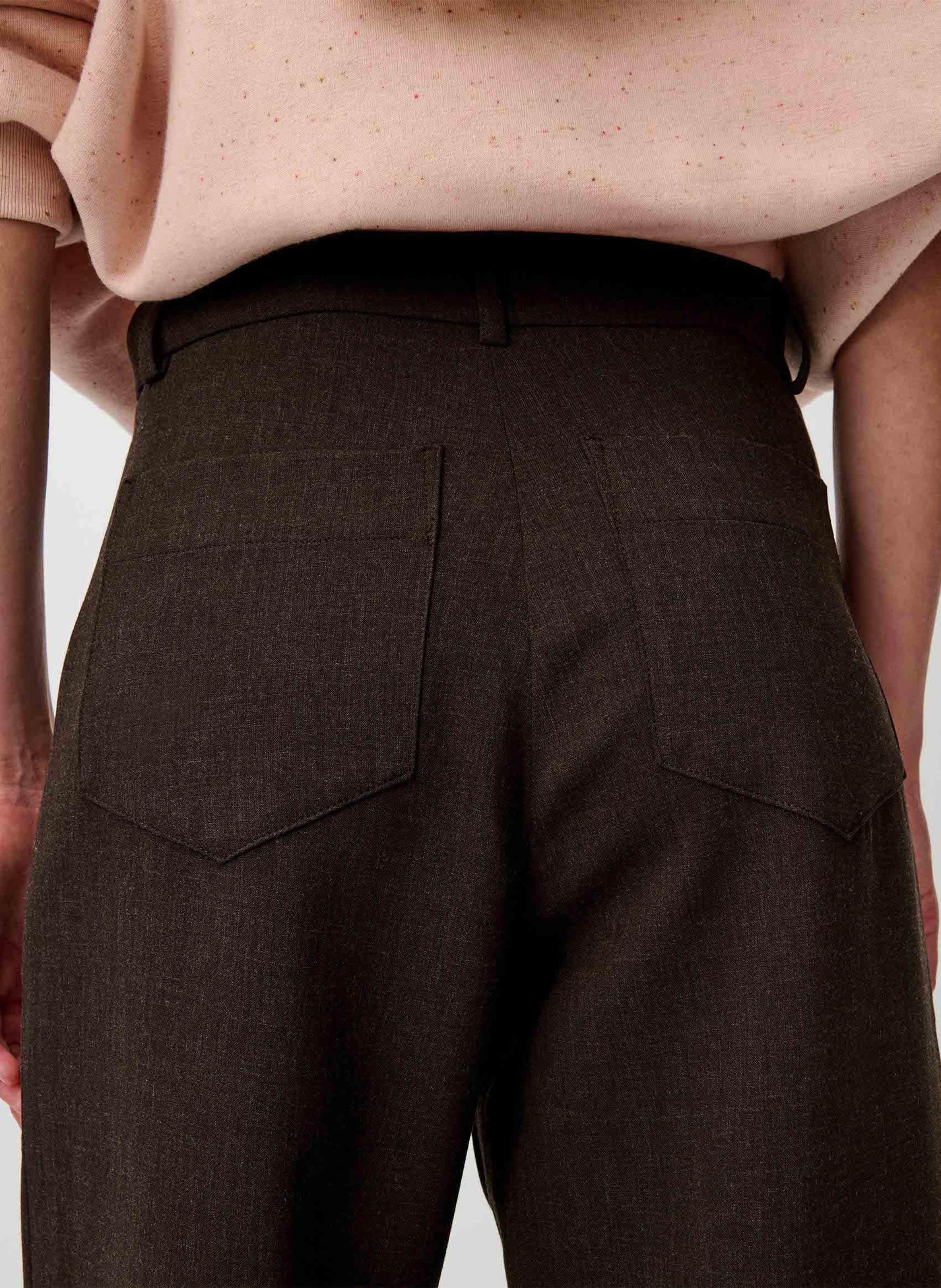 Pantalon droit à jambes raccourcies hudkin SESSUN Marron