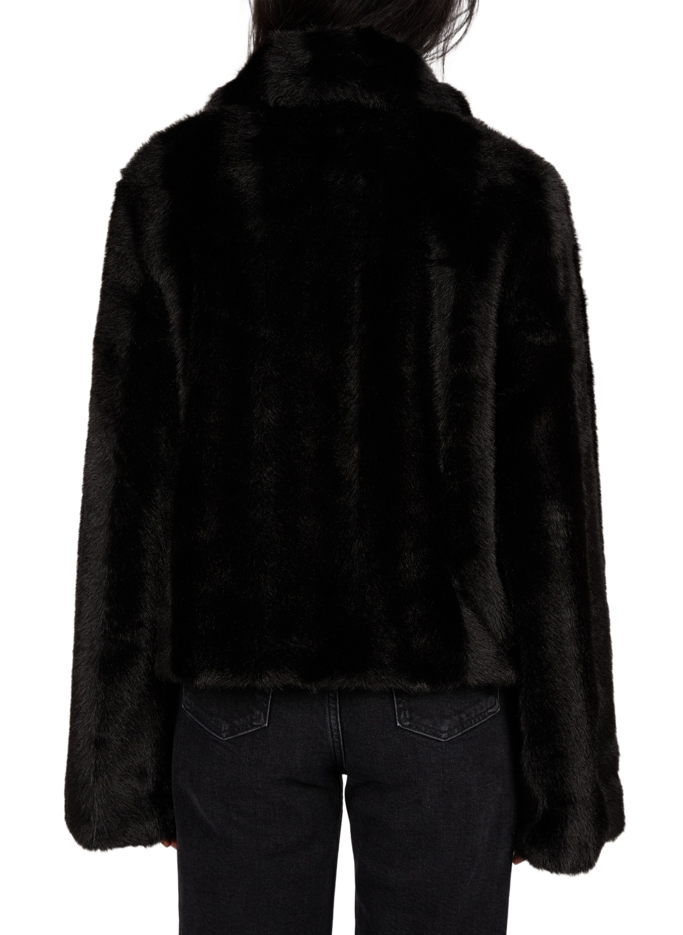 Classic-collar fur jacket SAMSOE SAMSOE Black