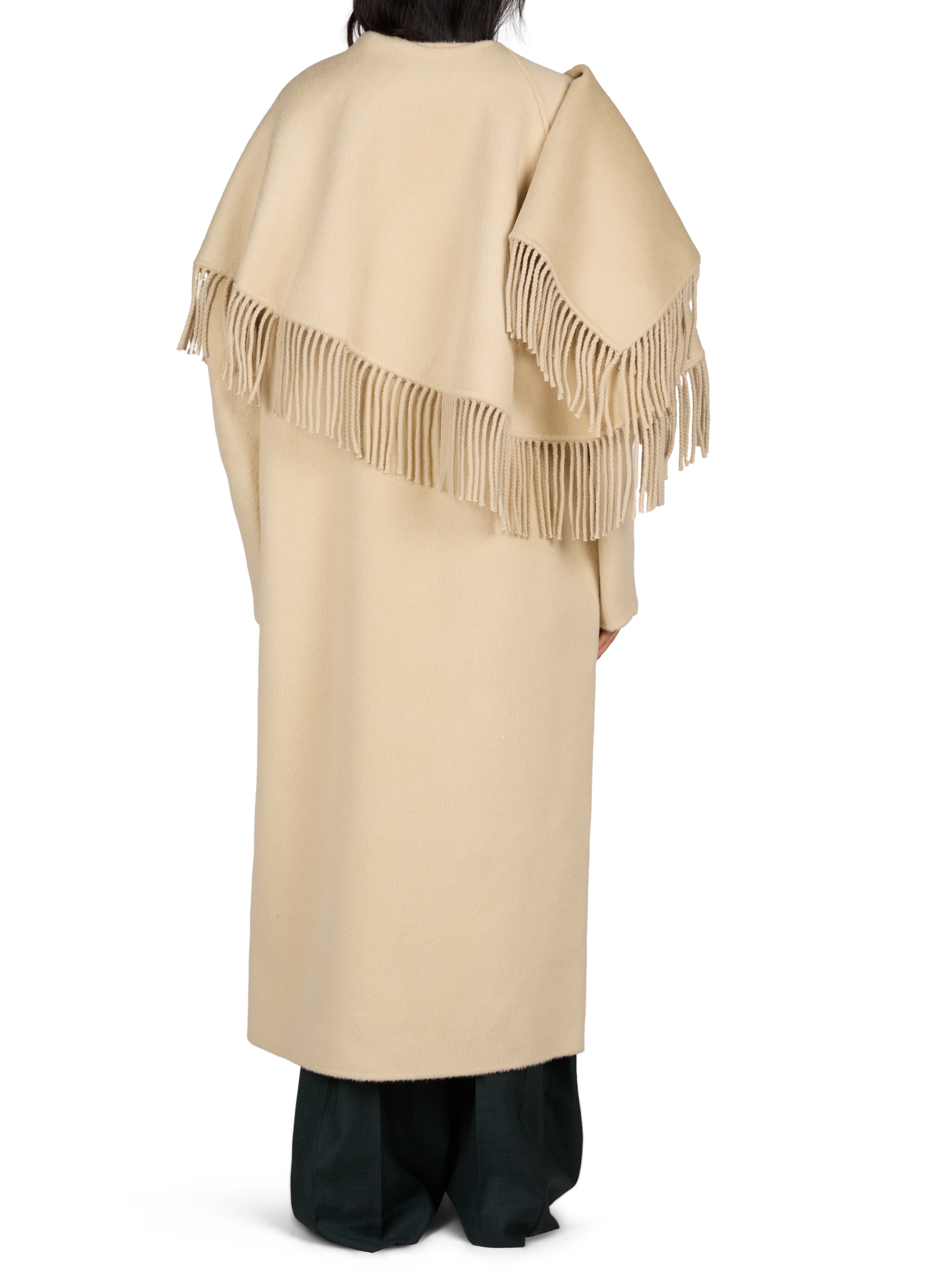 Double-faced wool and alpaca fringe coat ROHE FRAMES Beige
