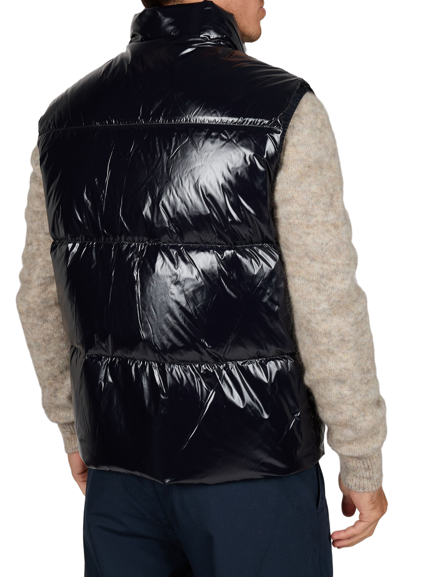 Cesariobr patent sleeveless puffer jacket GERTRUDE Blue