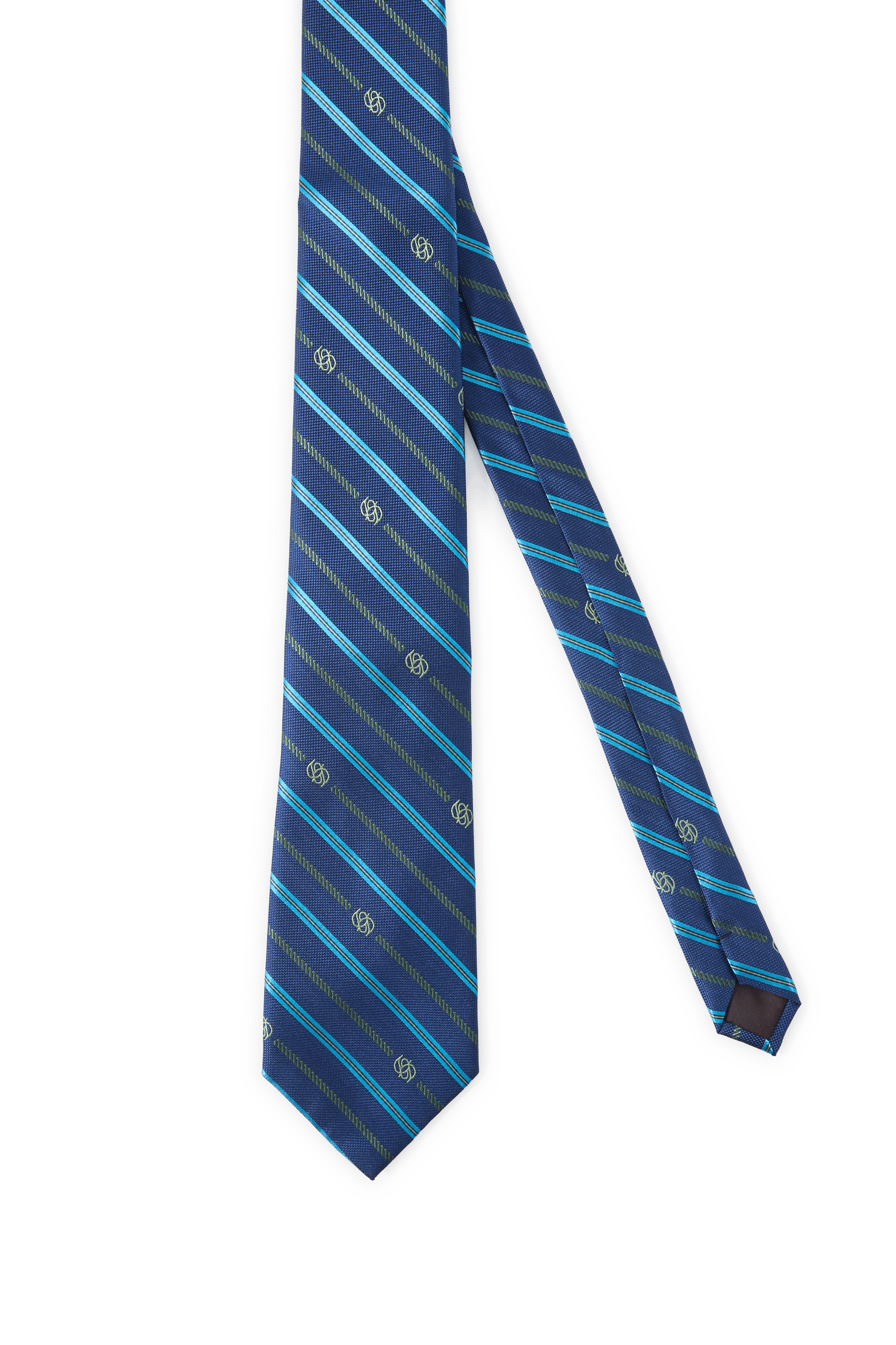 Striped silk tie DROLE DE MONSIEUR Blue