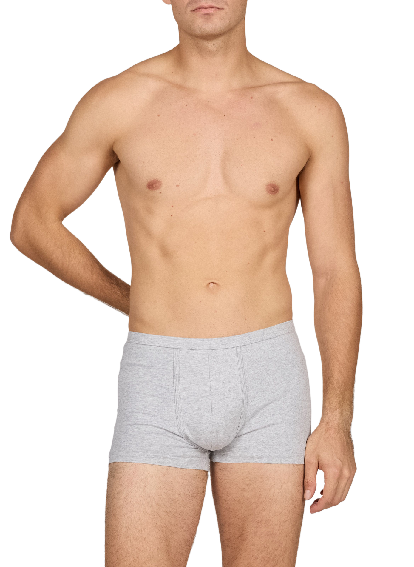 Set mit 3 einfarbigen Boxershorts AU PRINTEMPS PARIS Grau