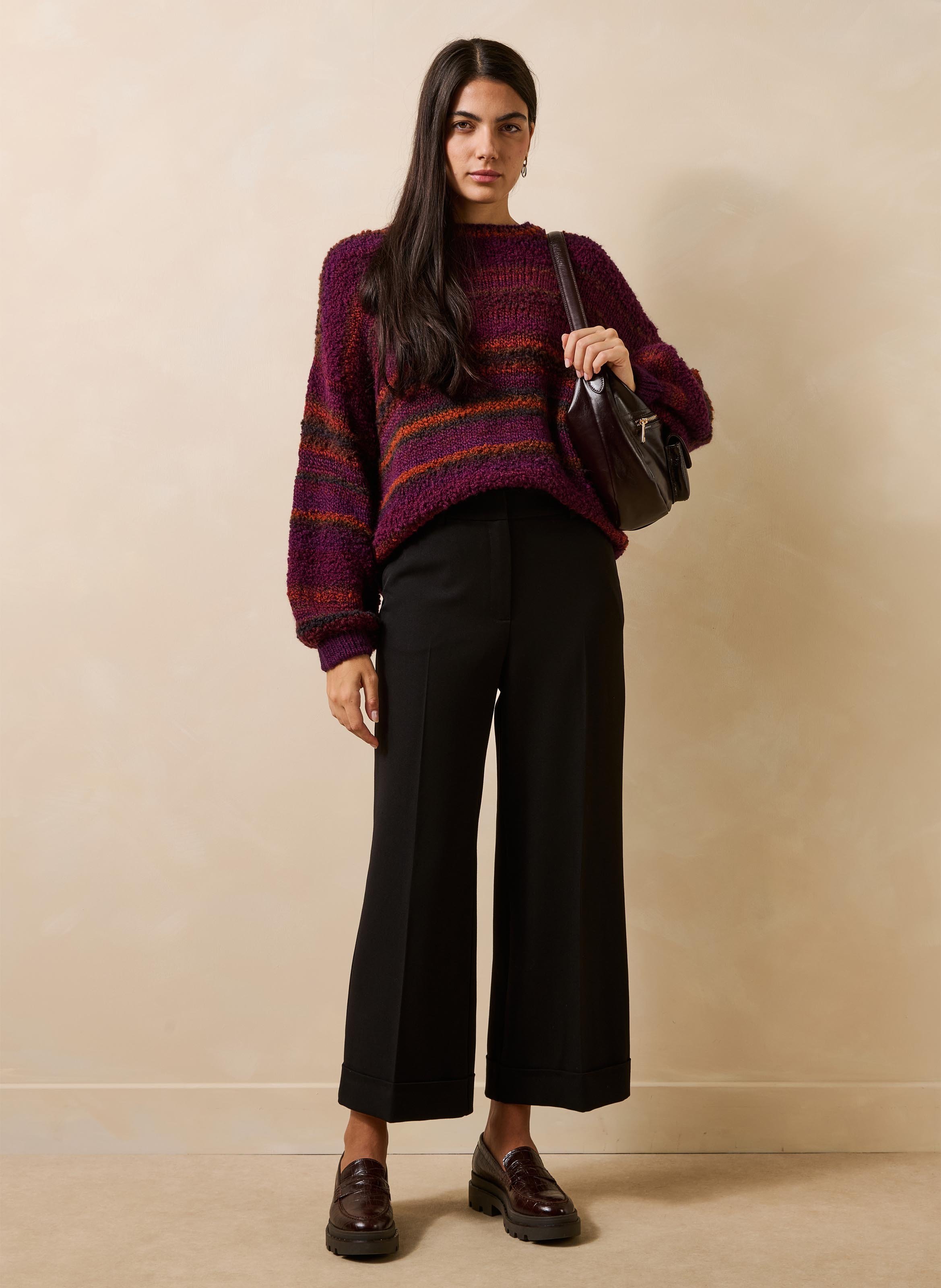 Wijde hoge taille broek LA FEE MARABOUTEE Zwart