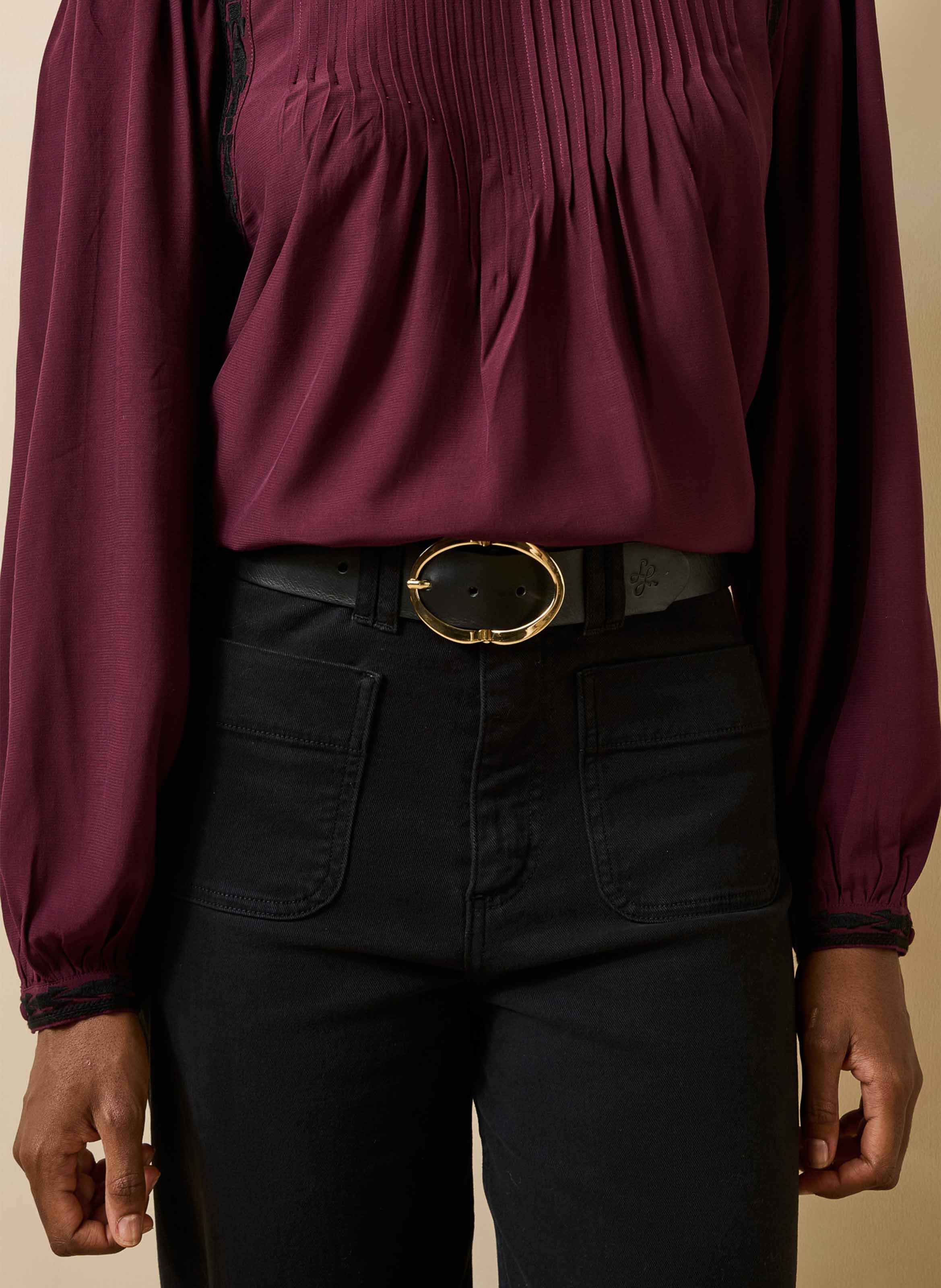Leren riem LA FEE MARABOUTEE Zwart